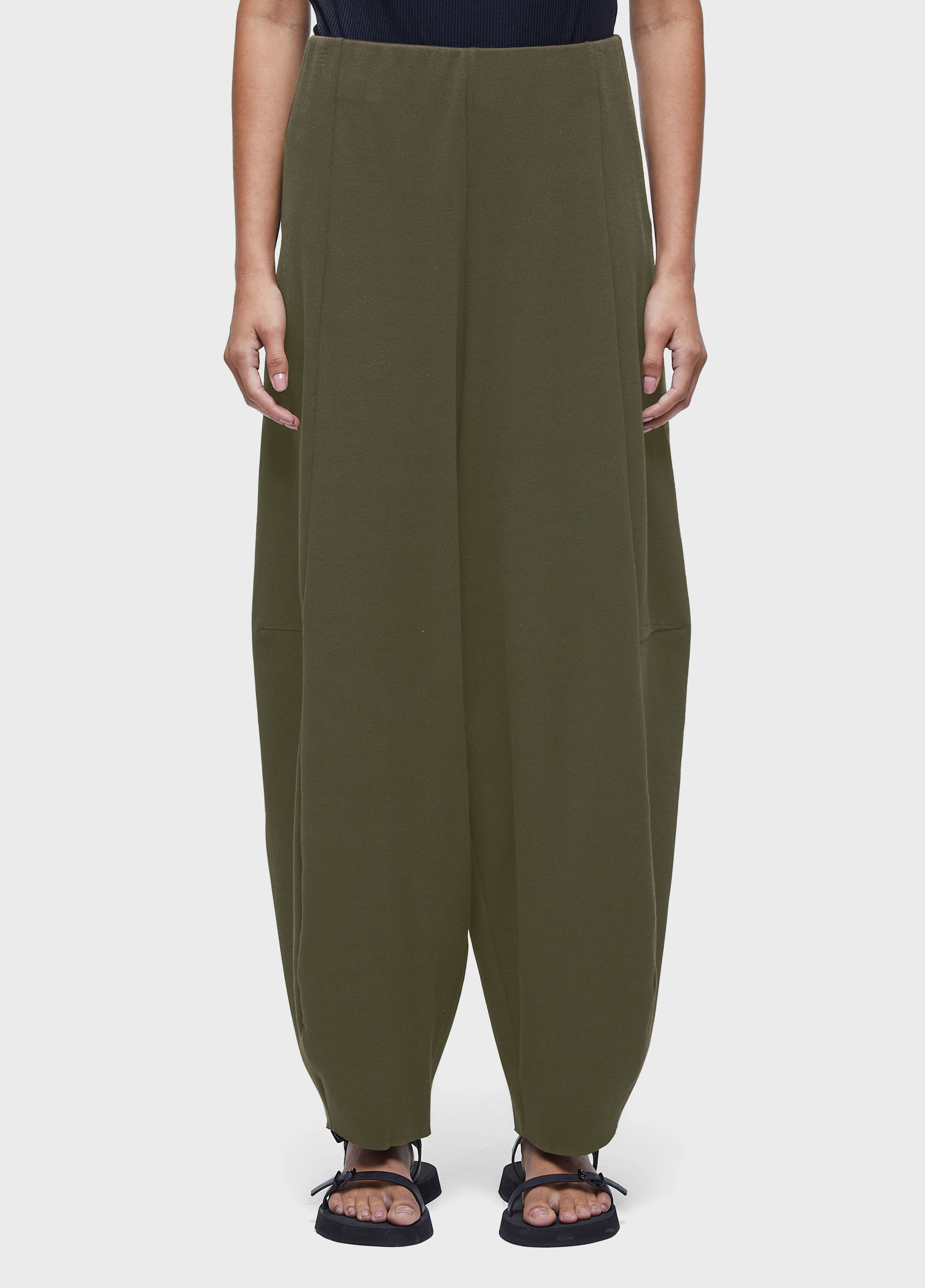 Calça barrel malha rustica
