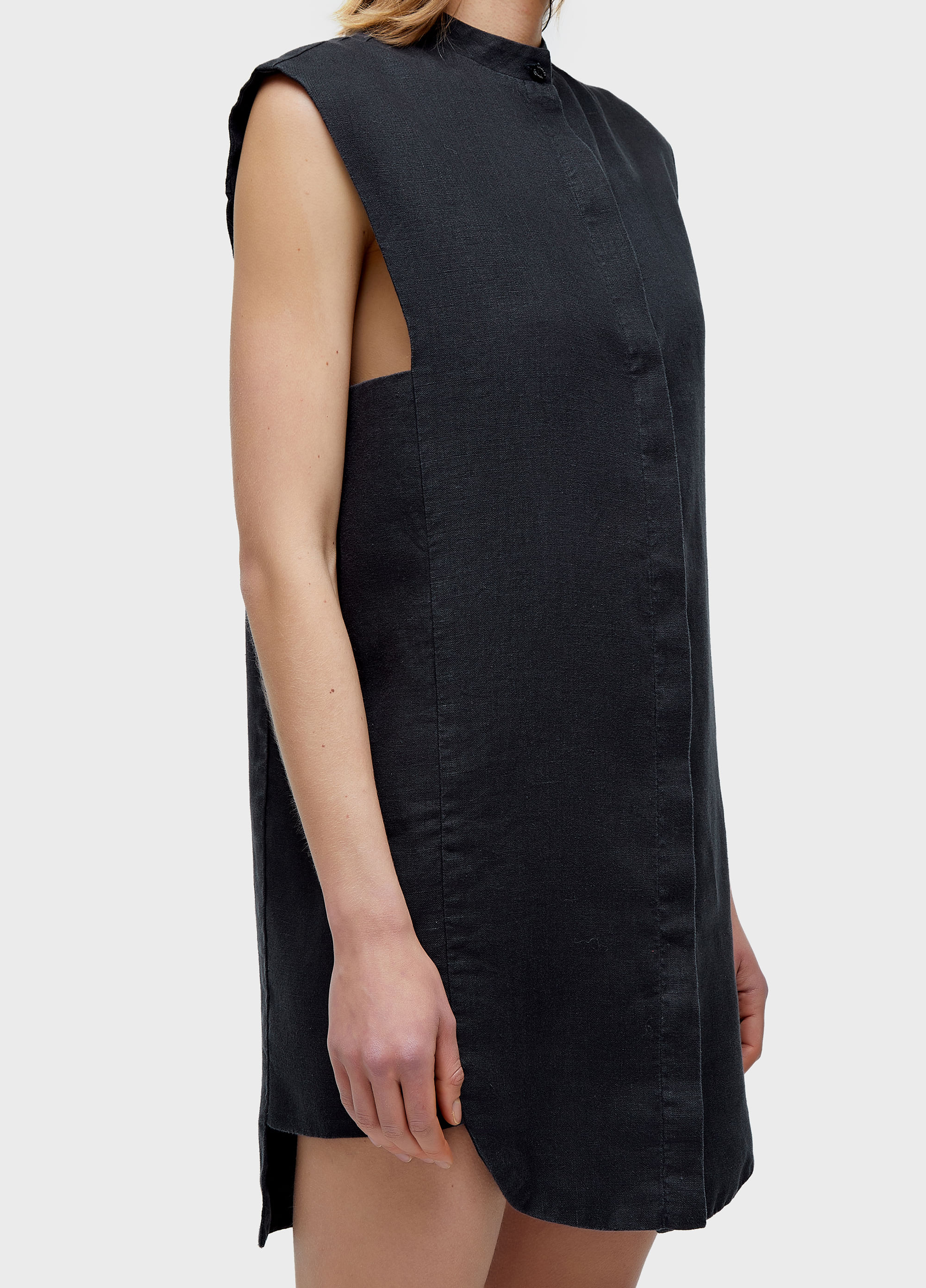 Vestido smoking sleeveless linen
