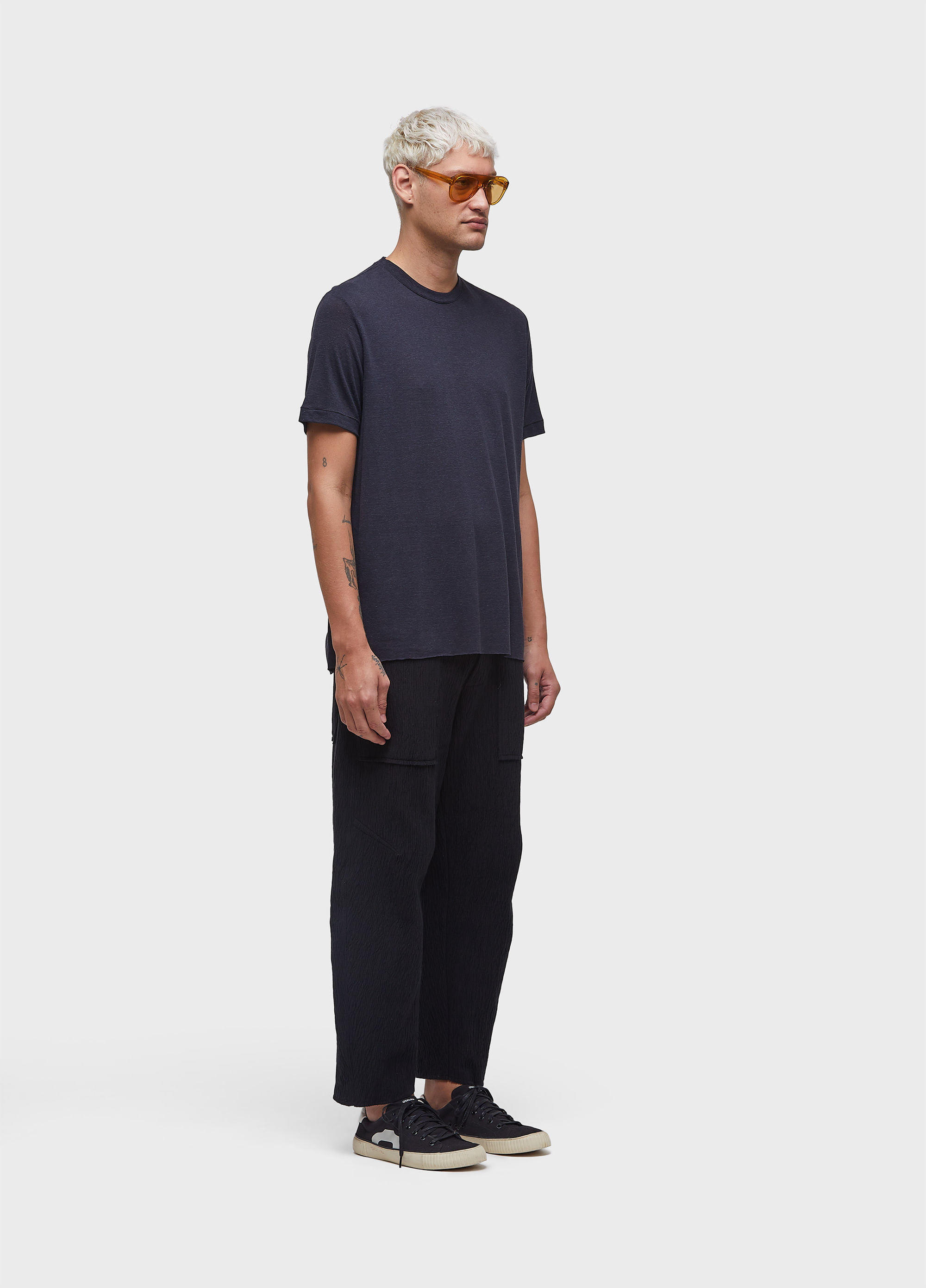 Calça double texture dart