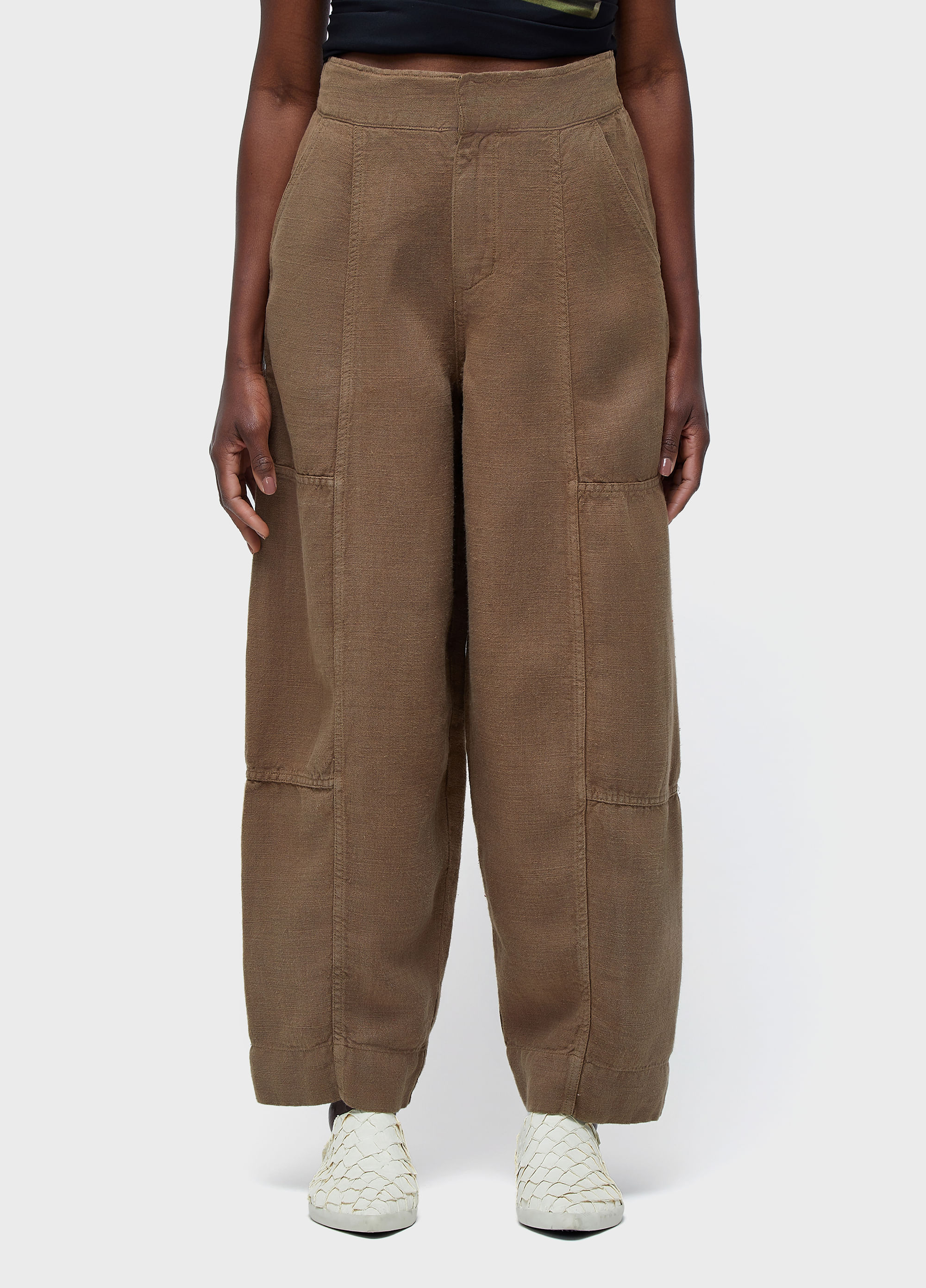 Calça linen recortes