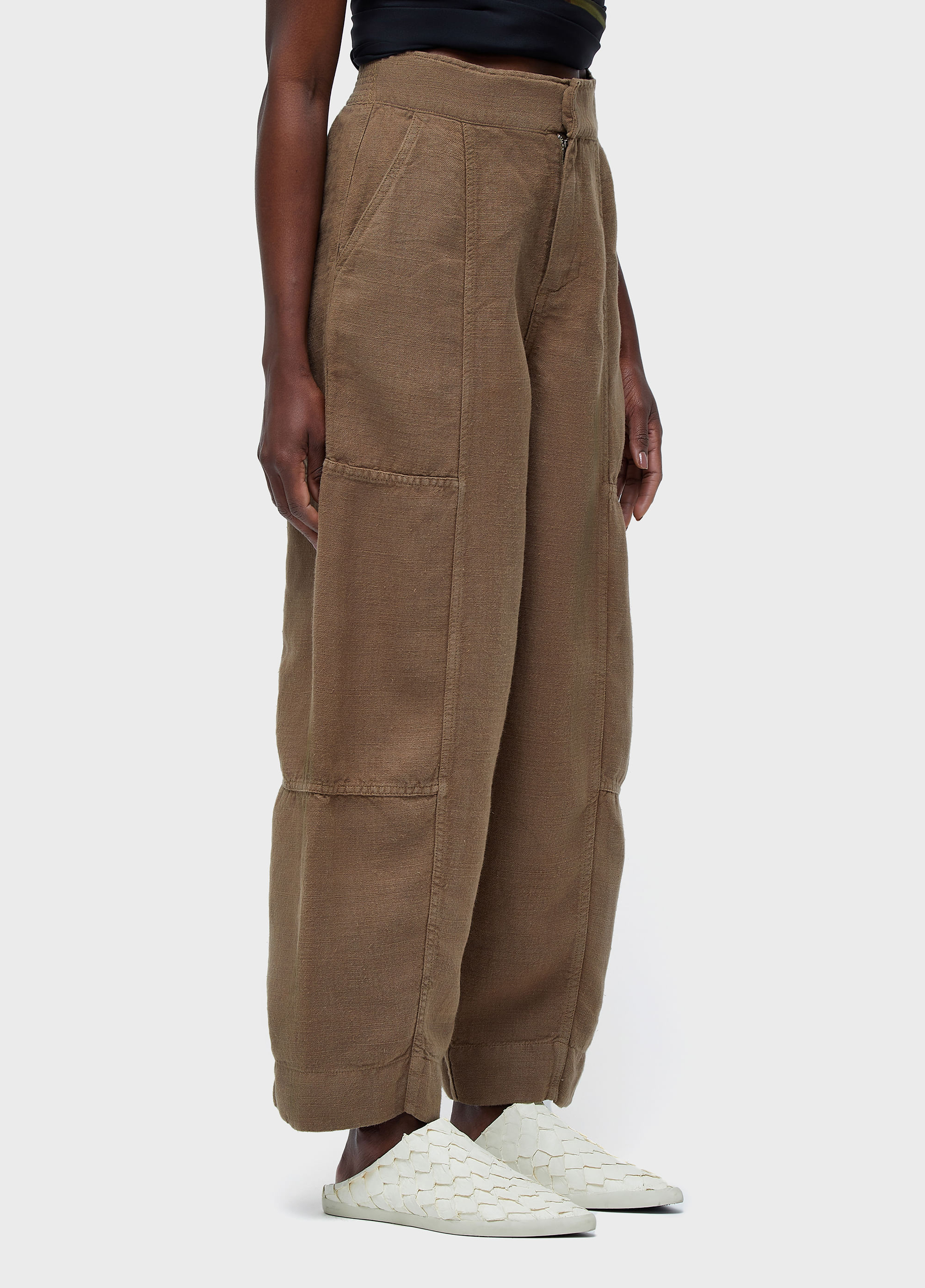 Calça linen recortes