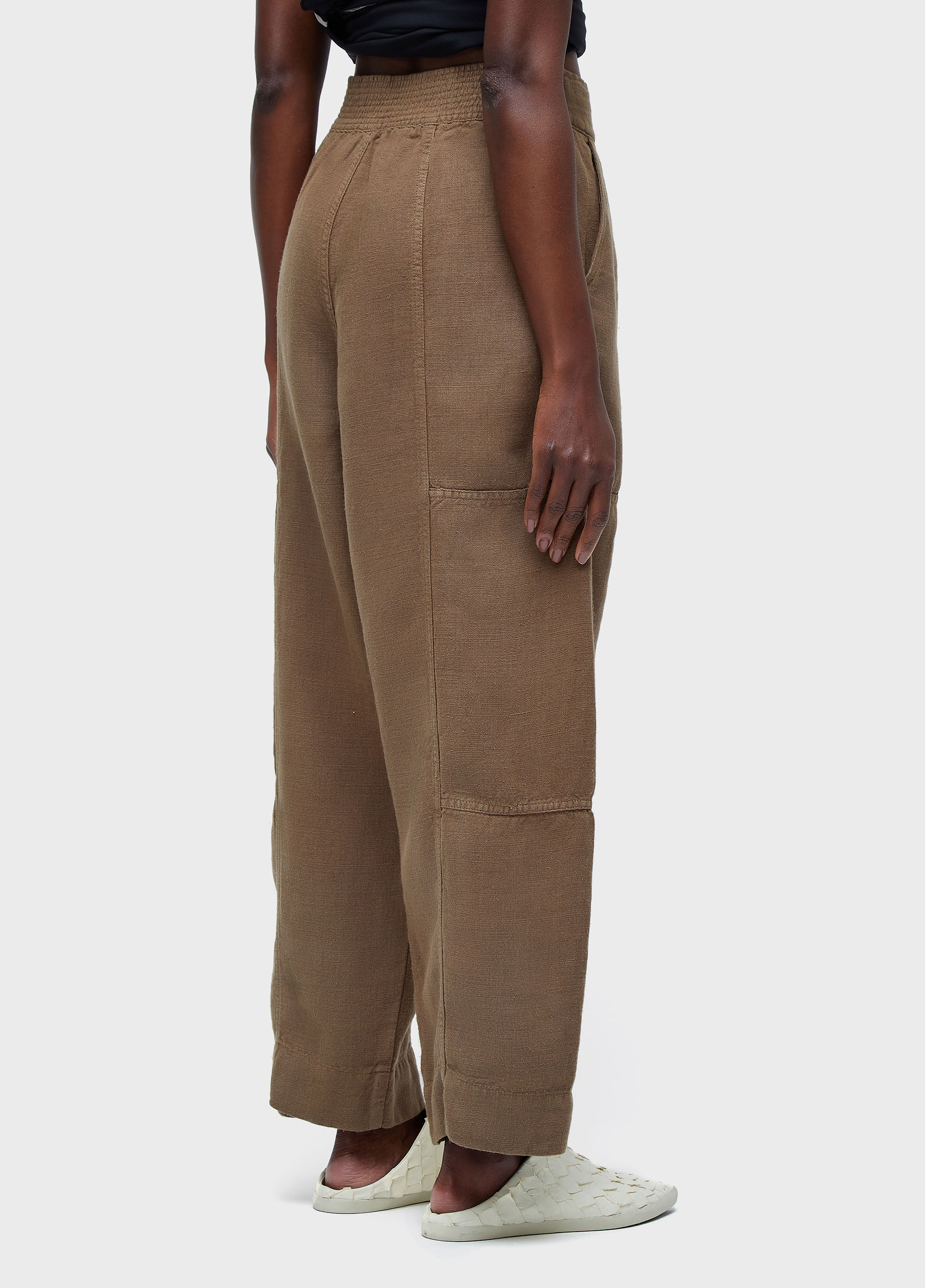 Calça linen recortes