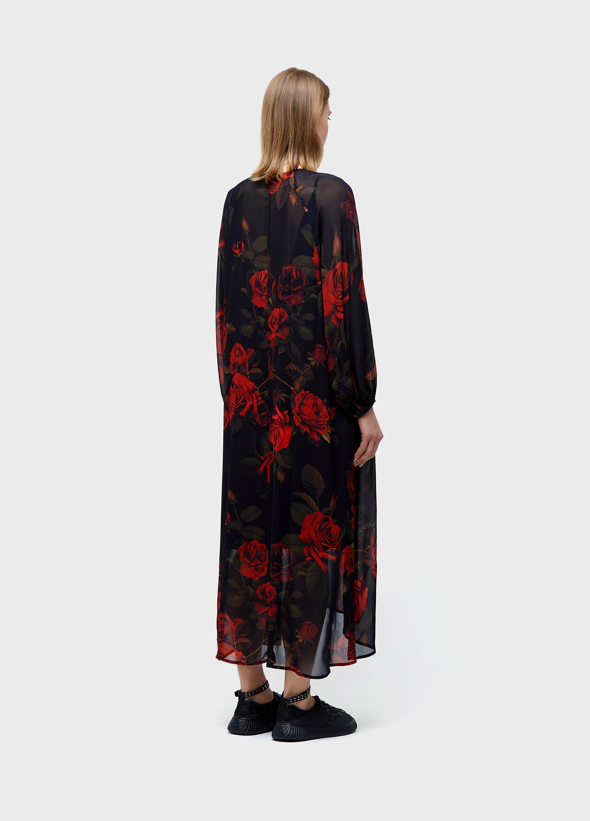 Vestido longo vintage rose