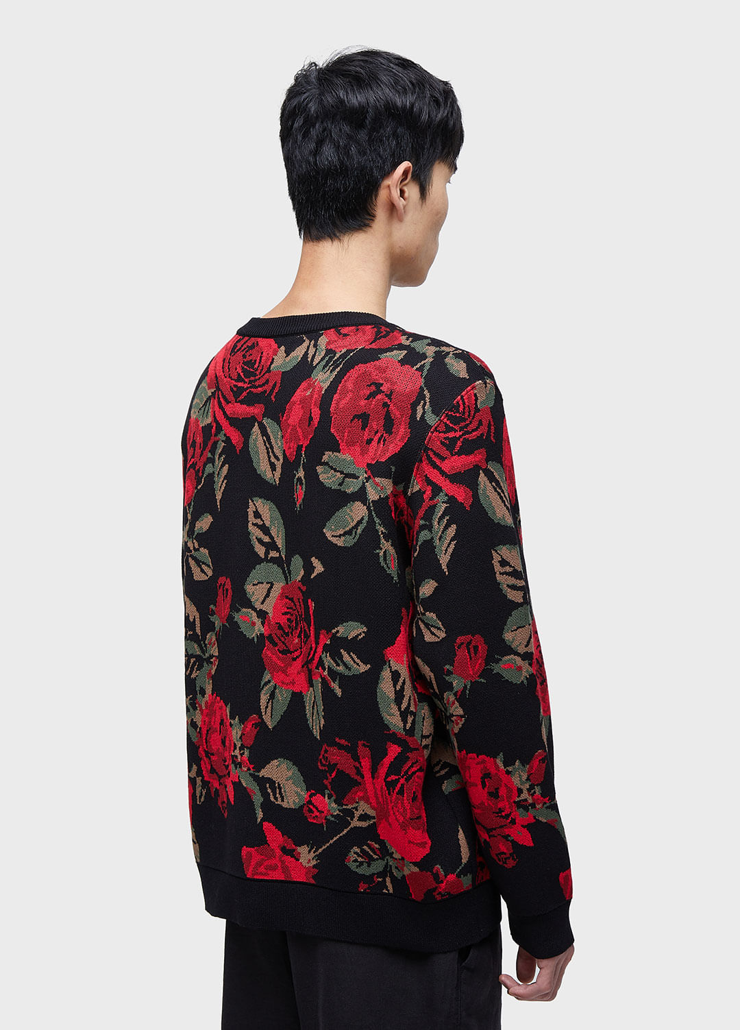 Sweater tricot jacquard vintage rose