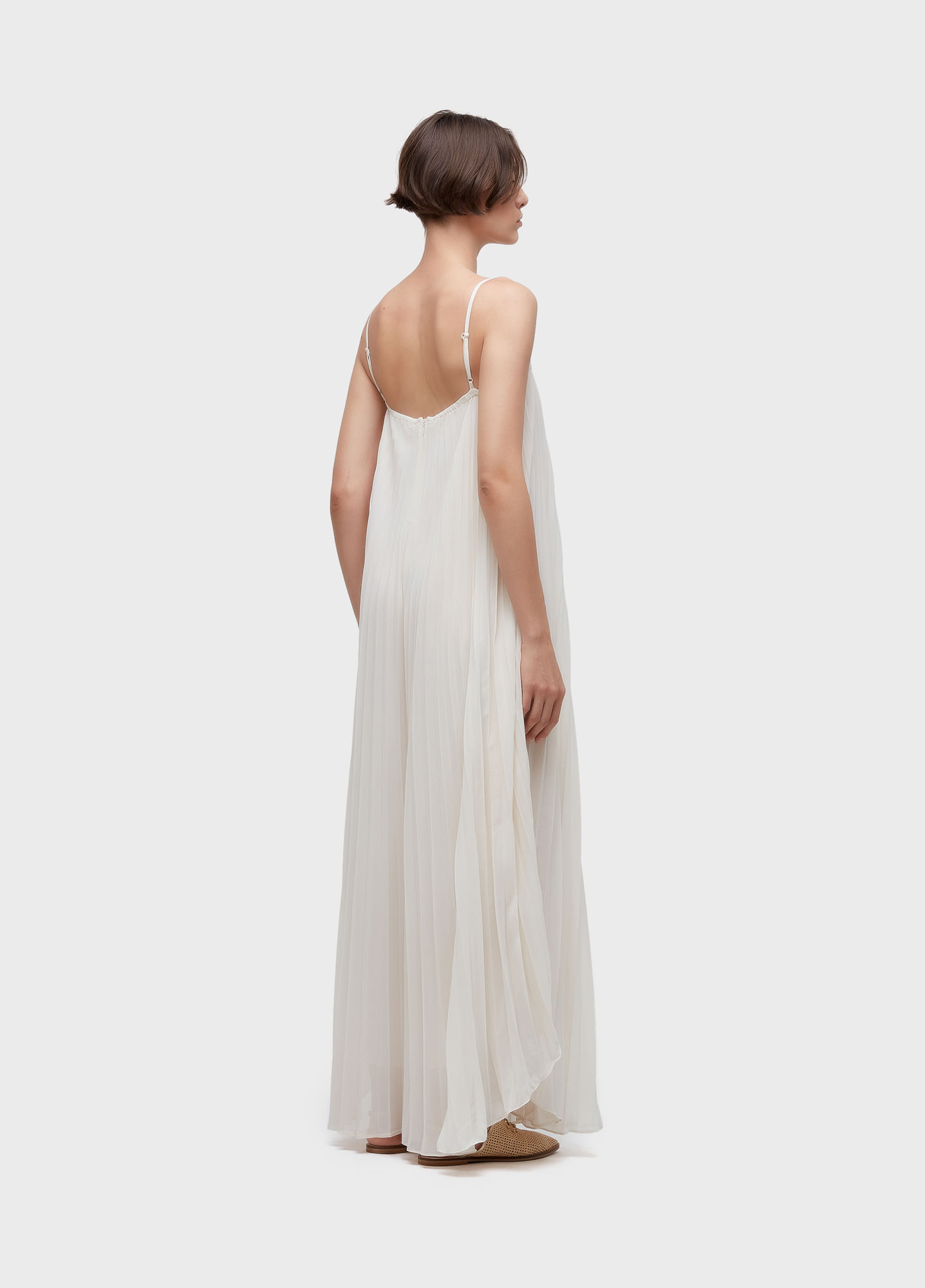 Macacão alças plissado