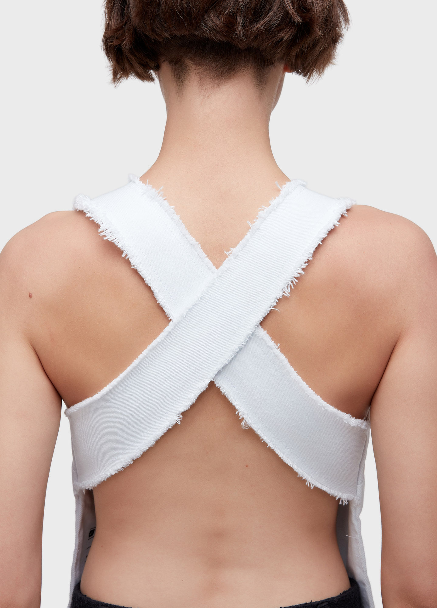 Blusa frente única white denim