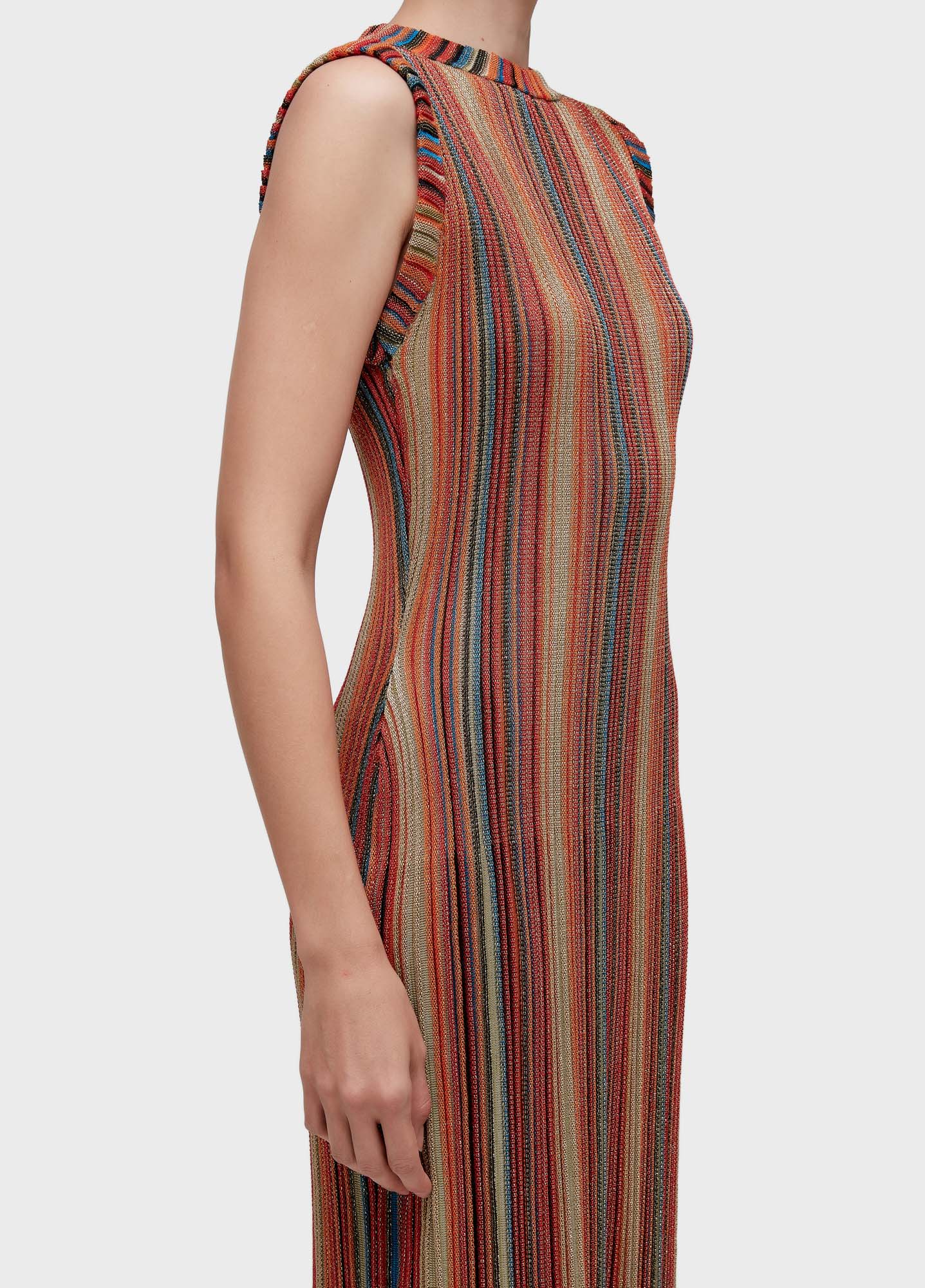 Vestido tricot longo nervuras