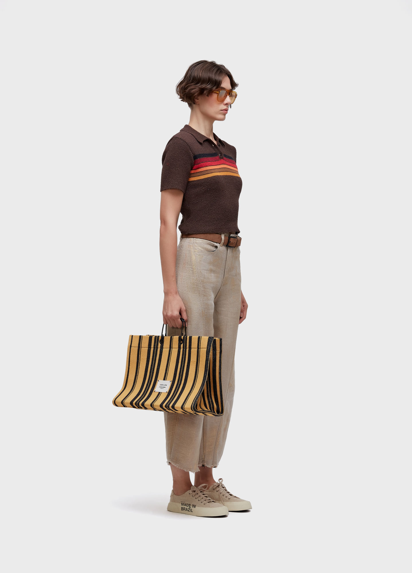 Blusa polo tricot listras