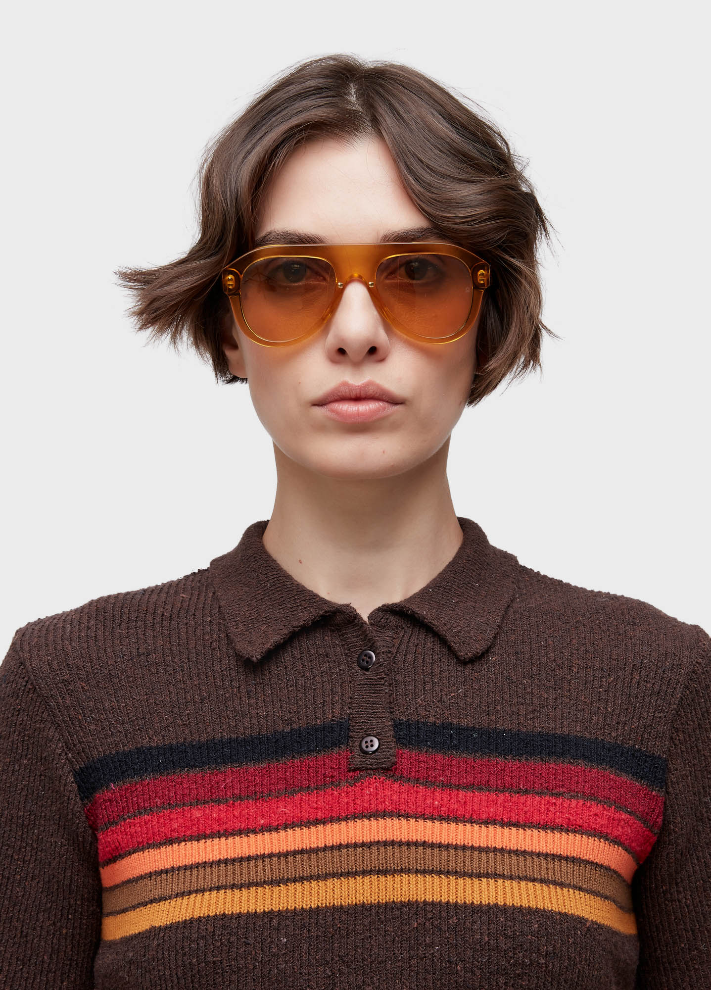 Blusa polo tricot listras