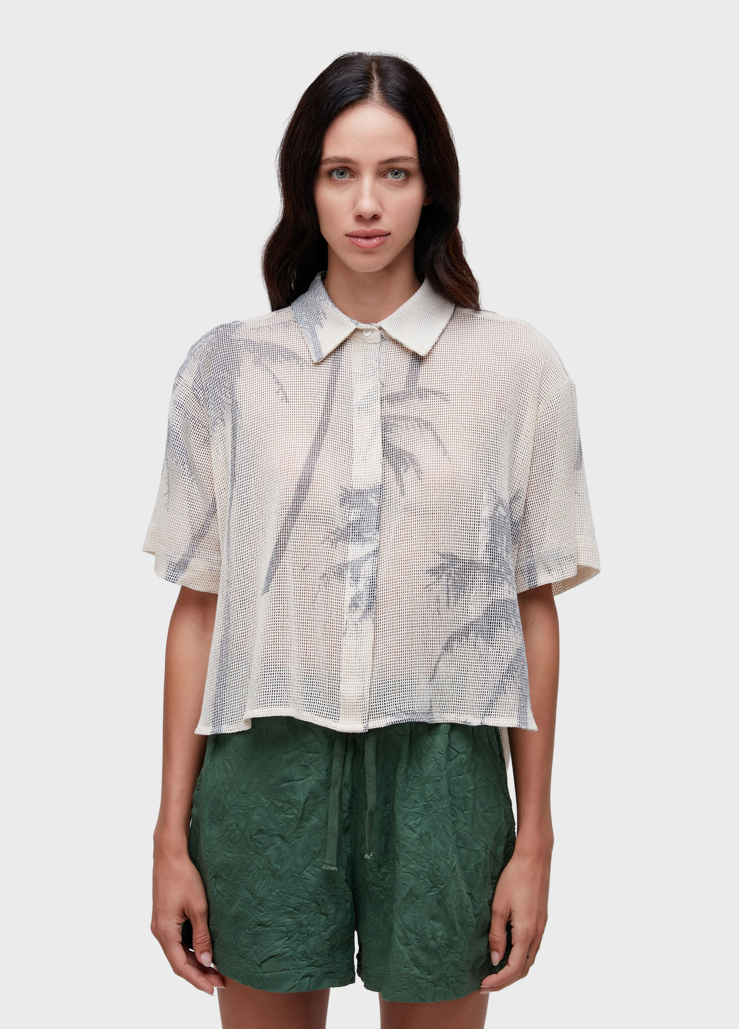 Camisa manga curta tela coqueiro