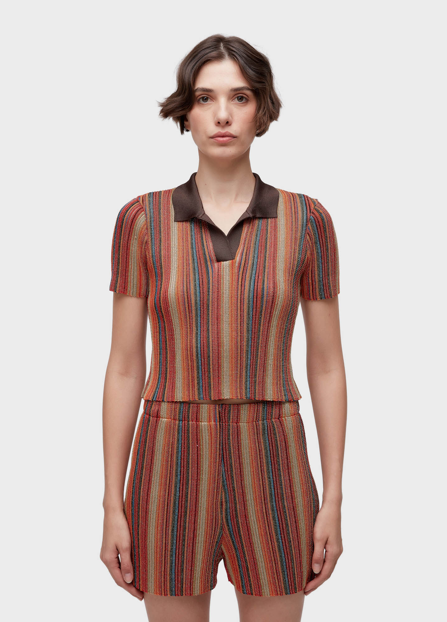 Blusa polo tricot listras