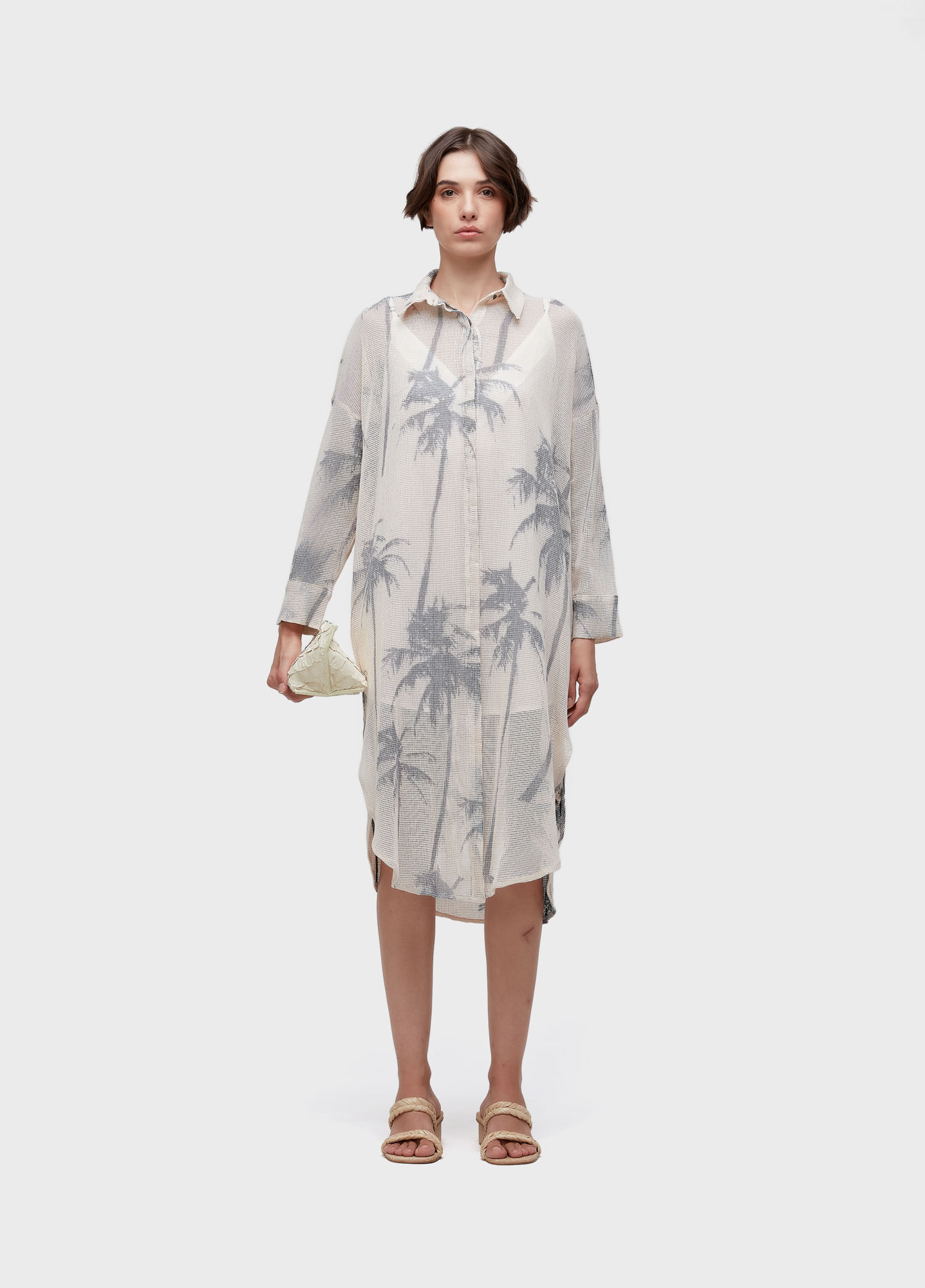 Vestido chemise tela coqueiro