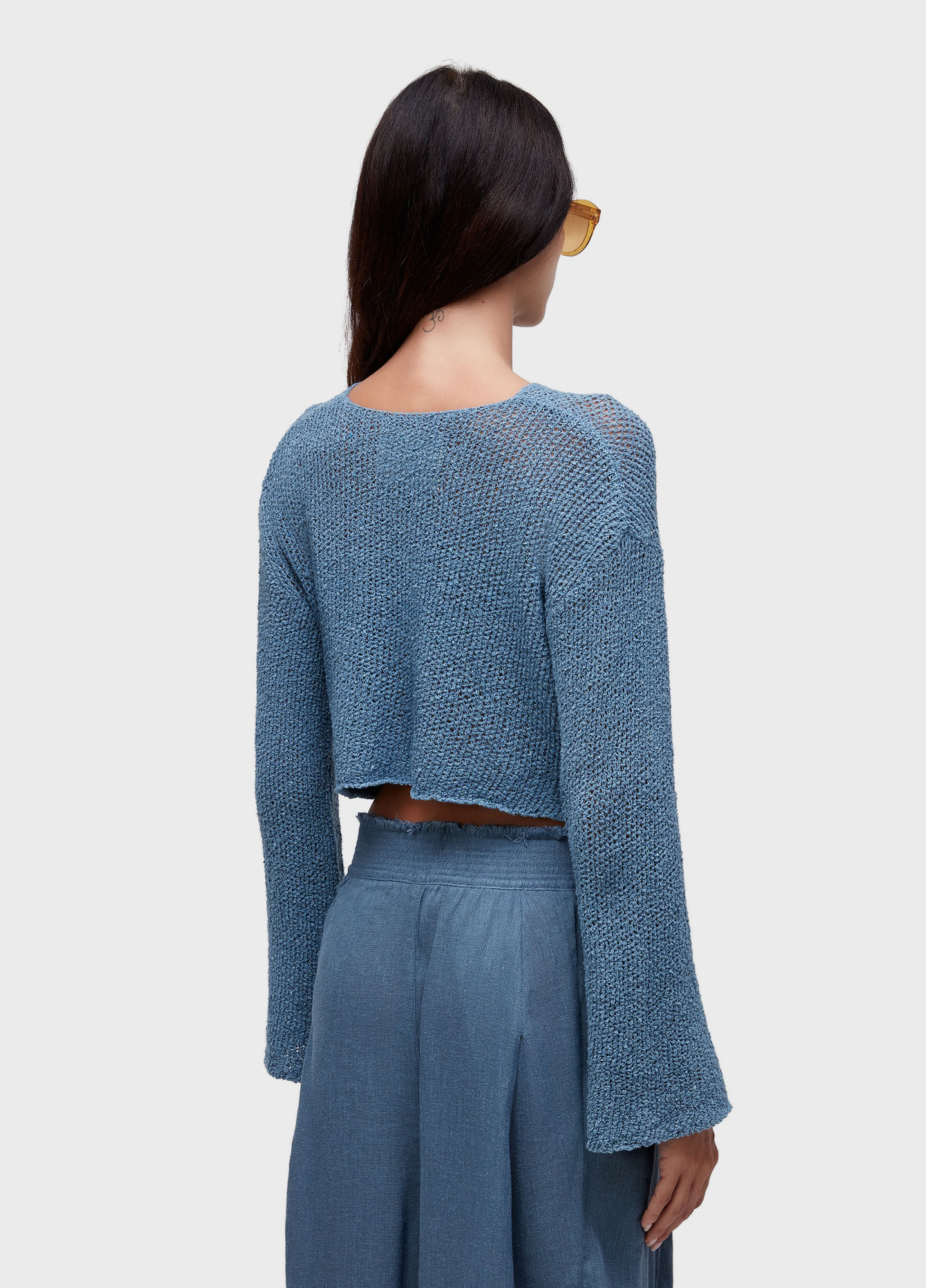 Blusa flare tricot rede