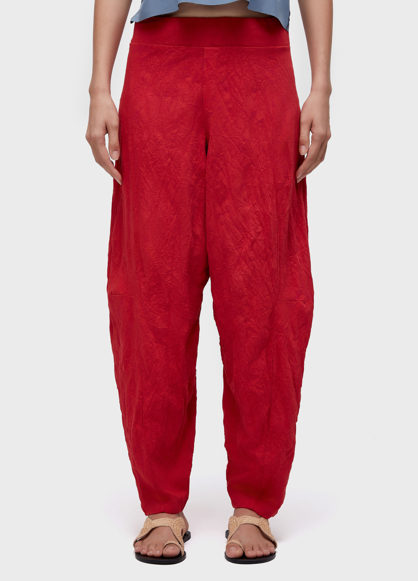 Calça balloon wrinkle