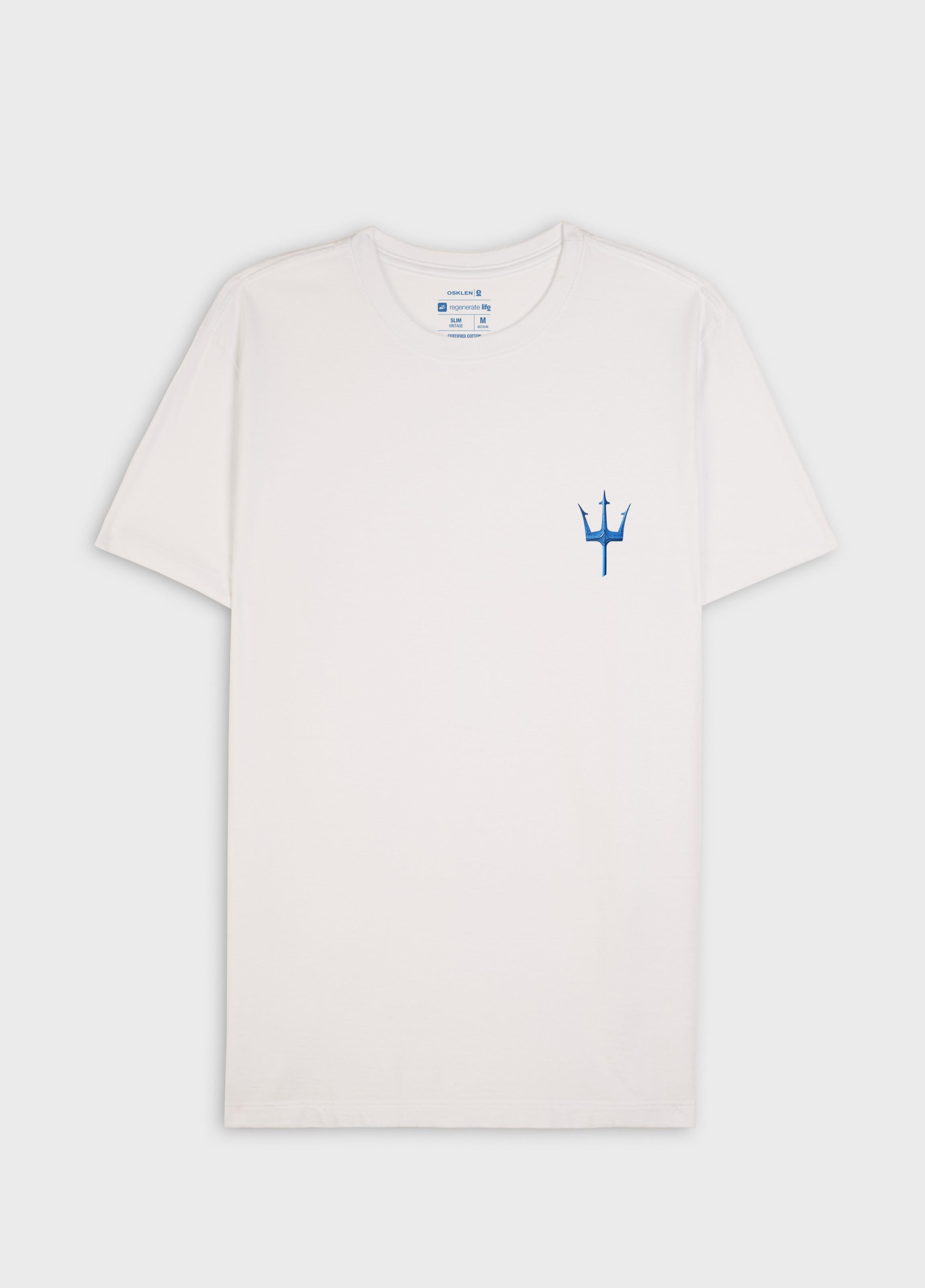 T-shirt slim vintage tridente madeira MC