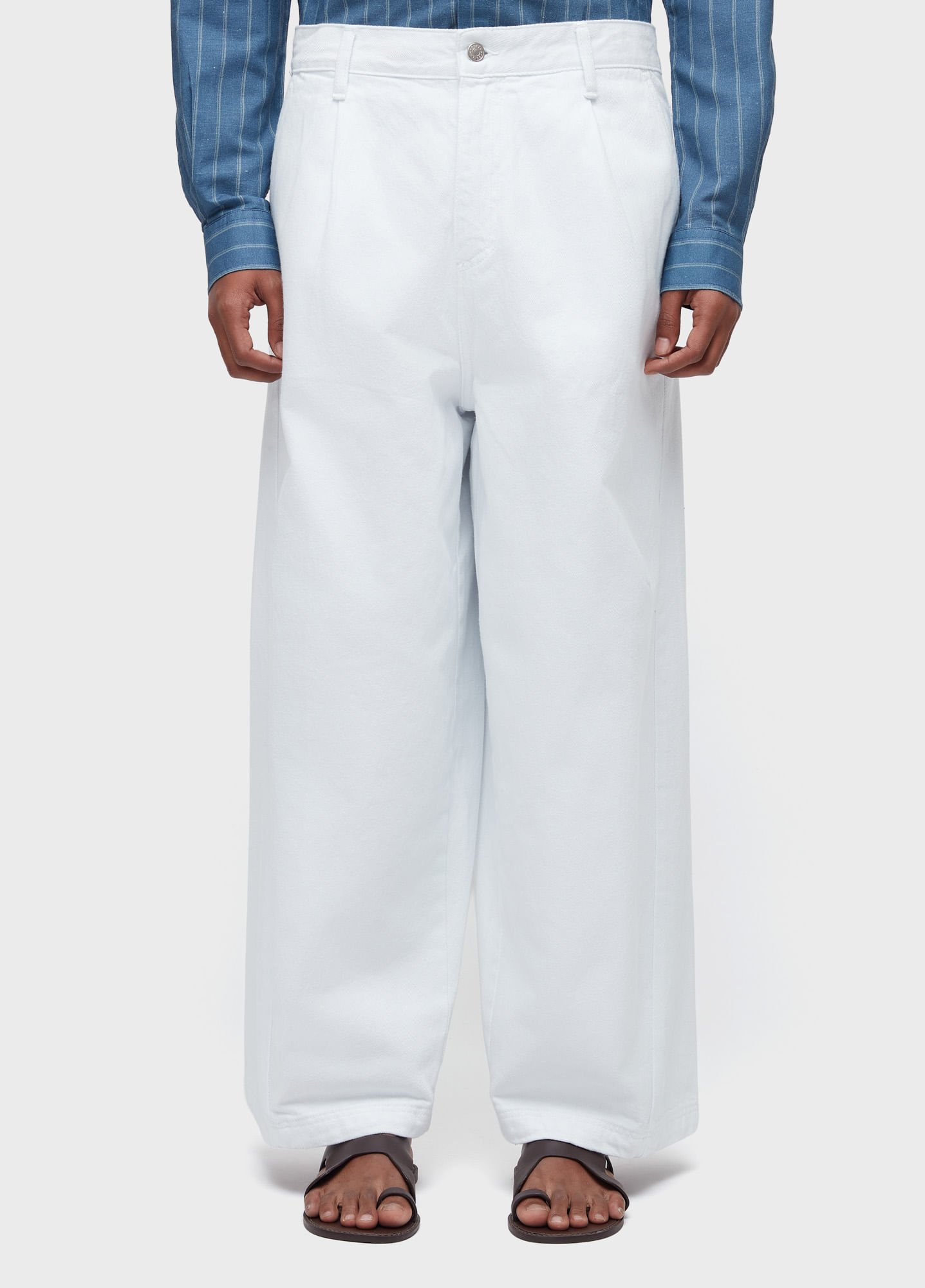 Calça over wide twill