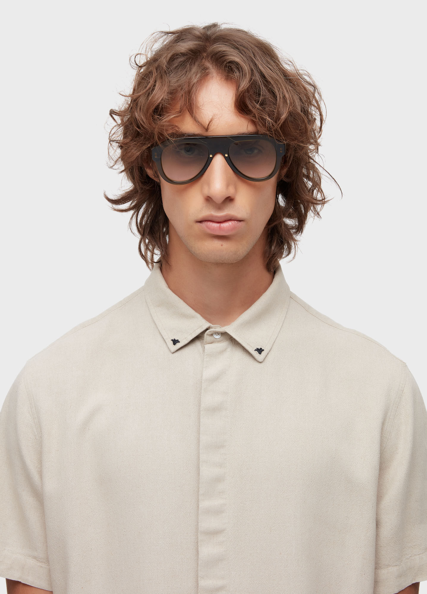 Camisa linen arabesco palmeiras MC