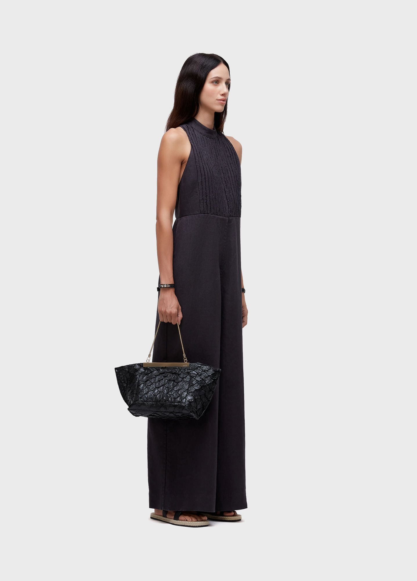 Macacão sleeveless smoking vies