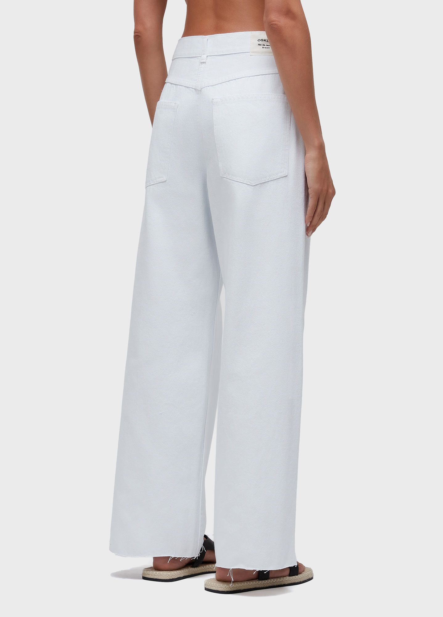 Calça pregas white denim