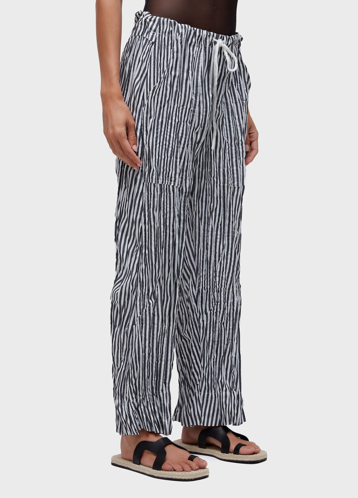 Calça wrinkle tricoline fio tinto