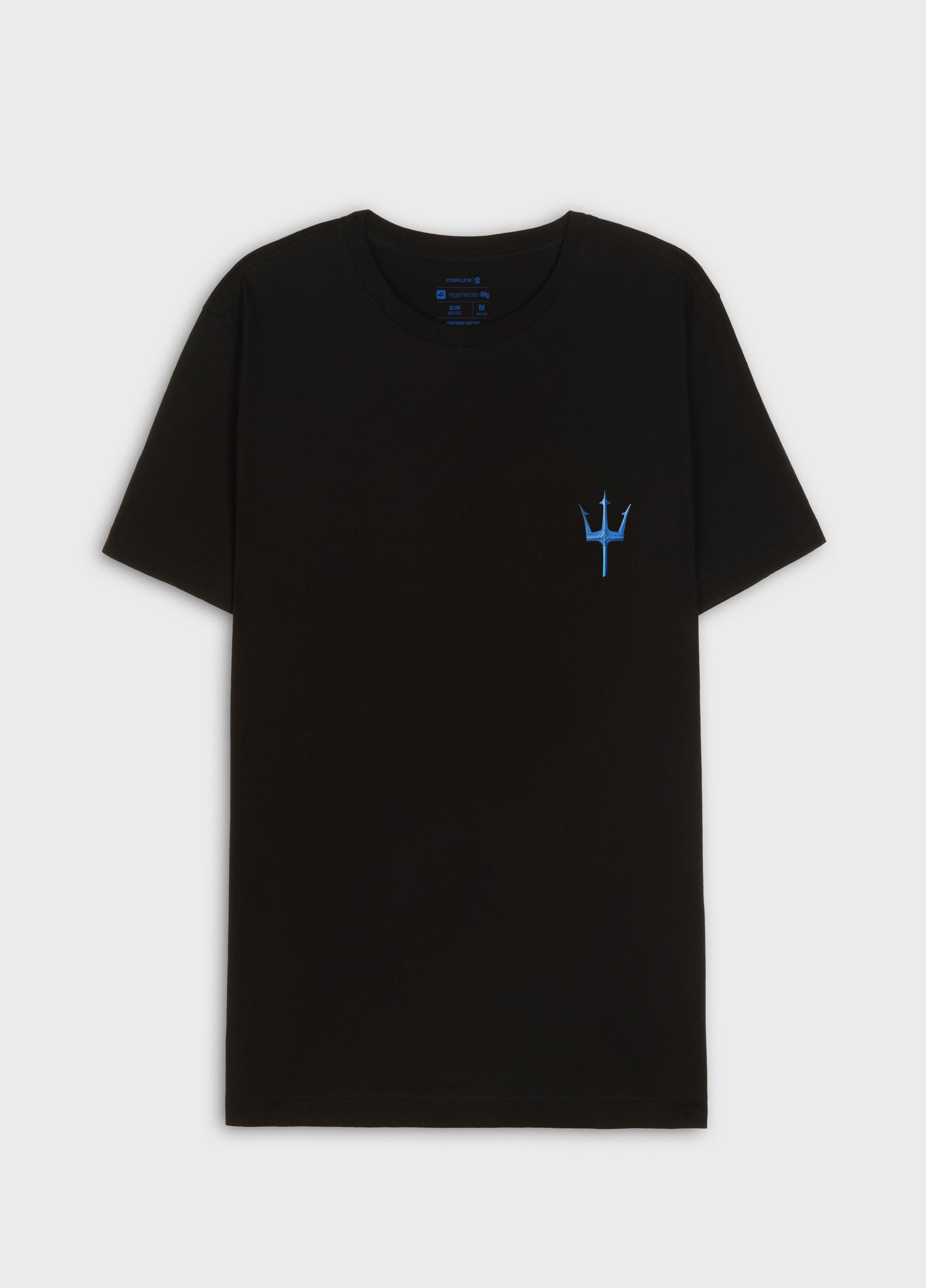 T-shirt slim vintage tridente madeira MC