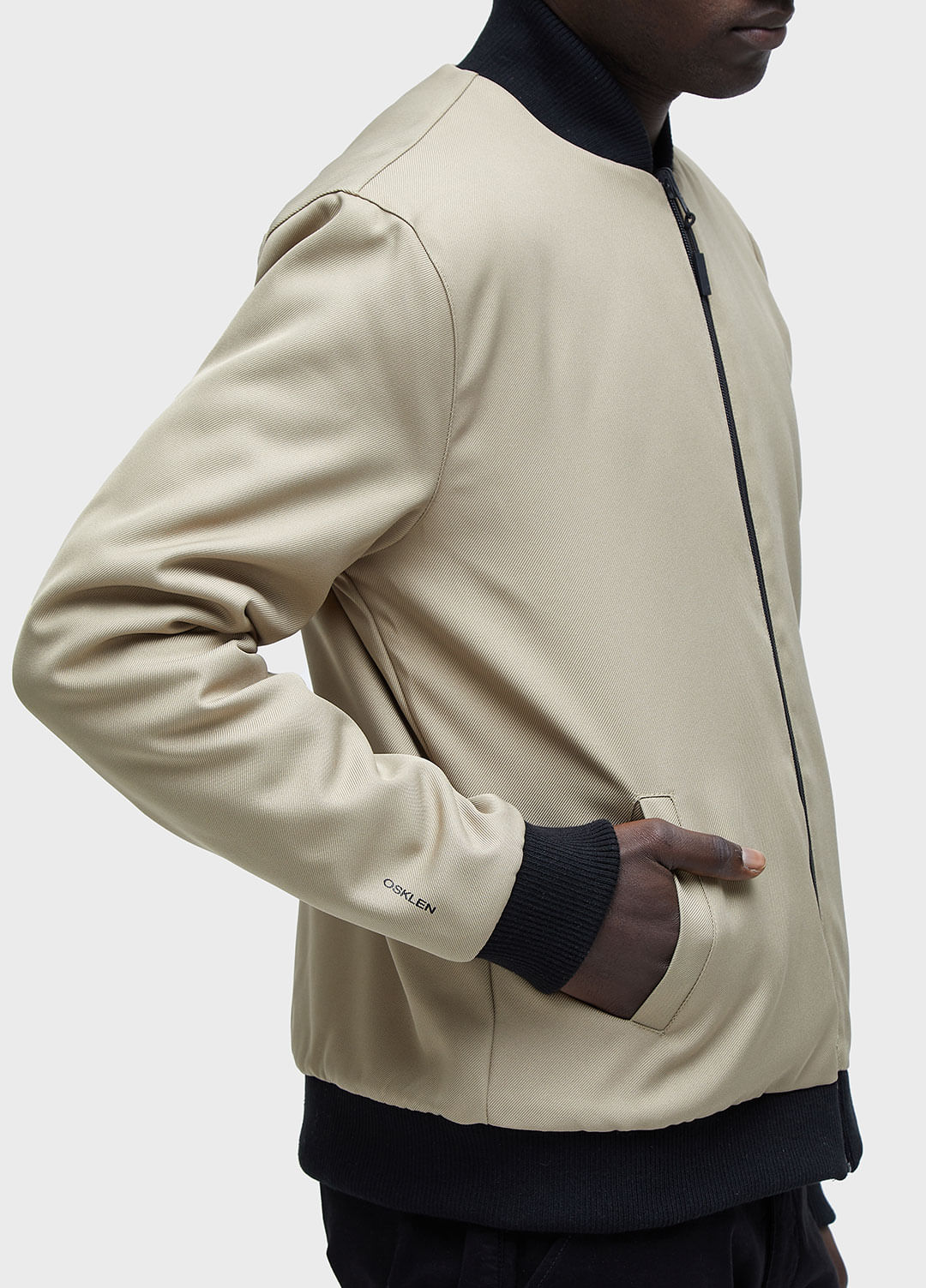 Jaqueta bomber double plain