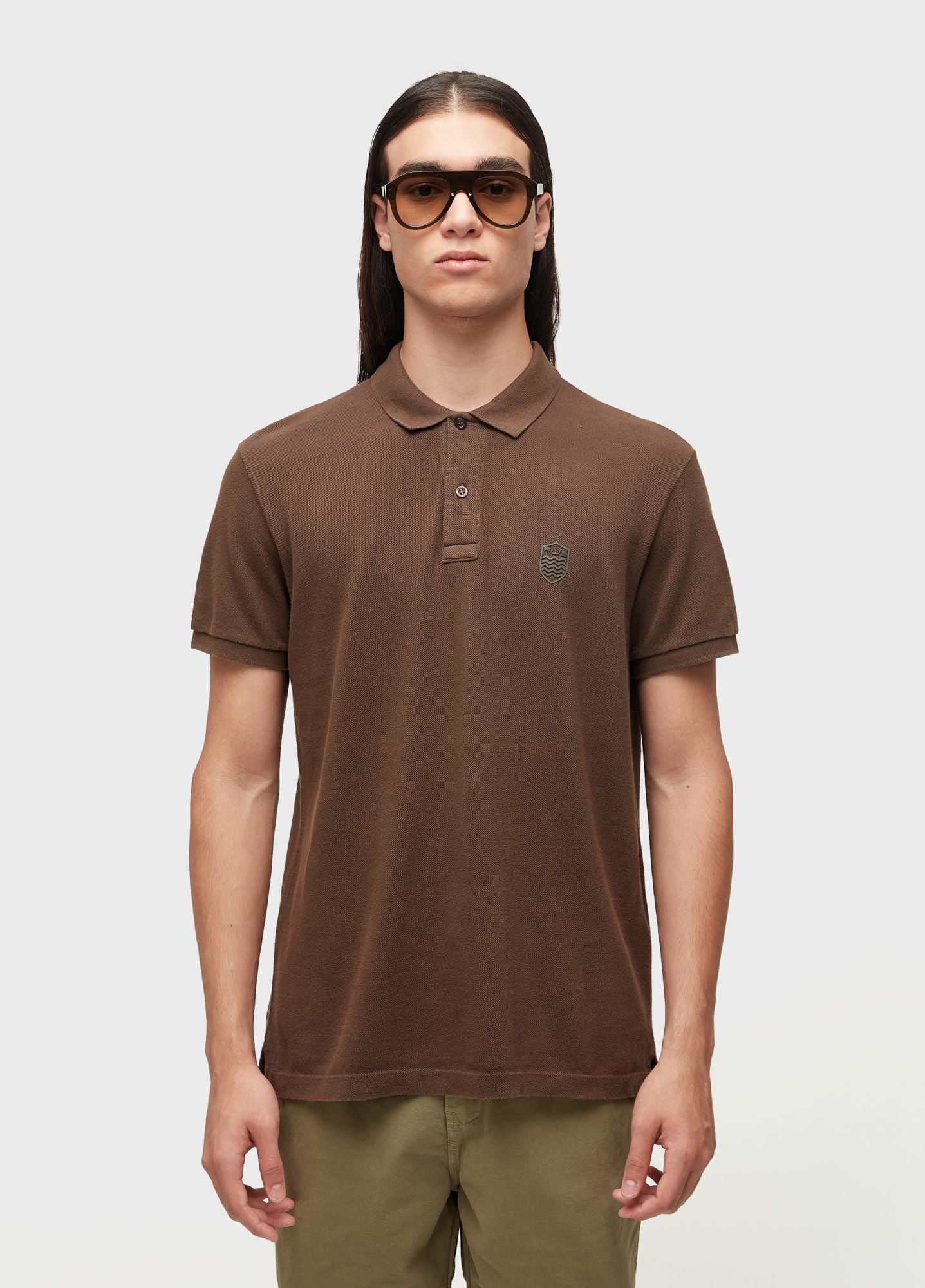 トップス sensen FCRB EMBLEM POLO LIGHT BROWN Polo masc brasao embossed color mc | Osklen