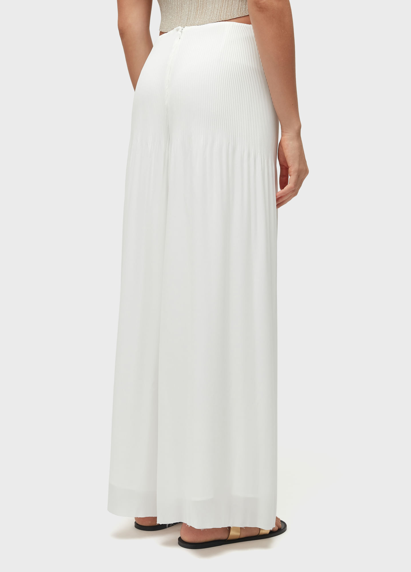 Calça reta plissado