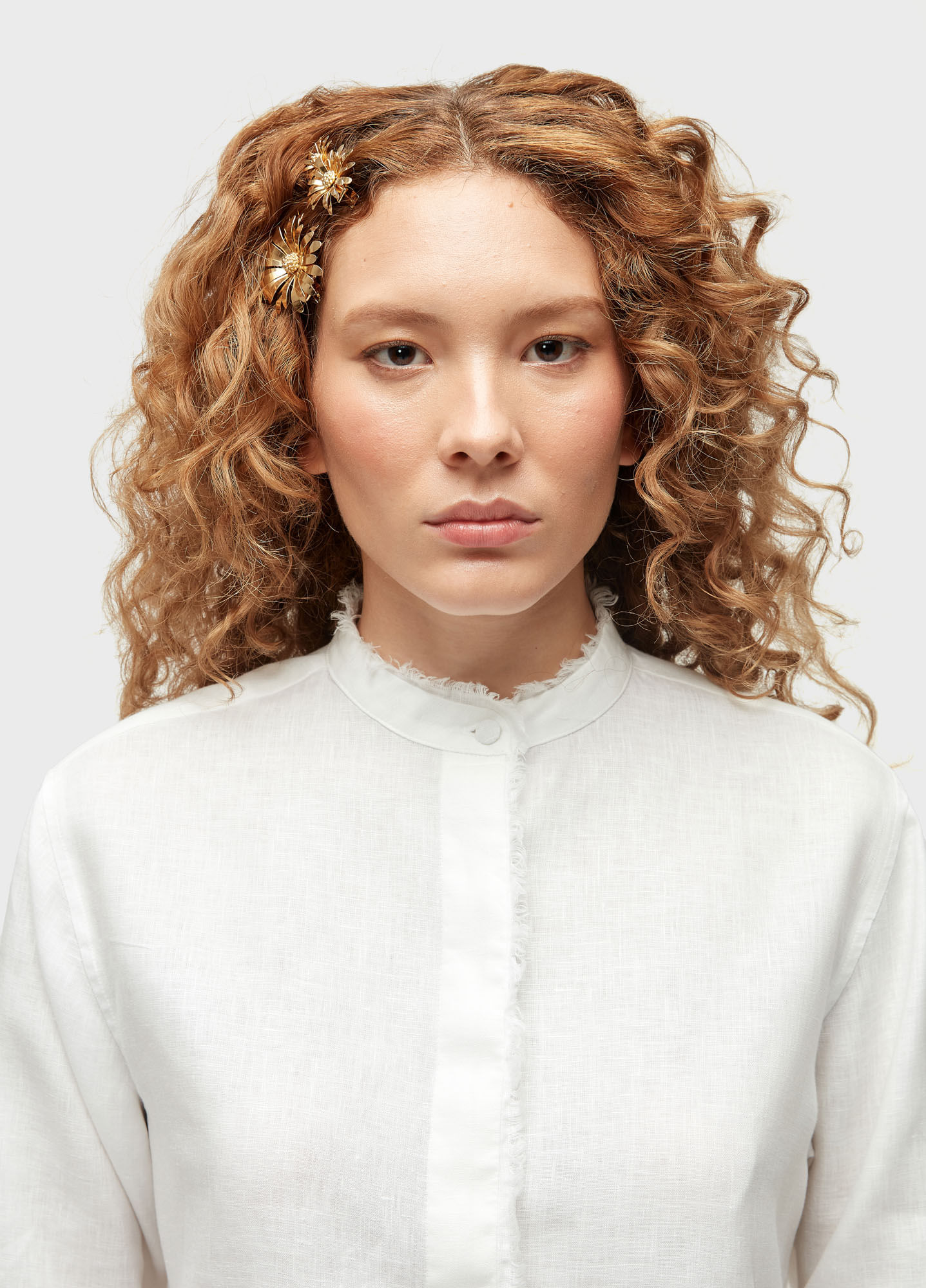 Camisa curta desfiado linen