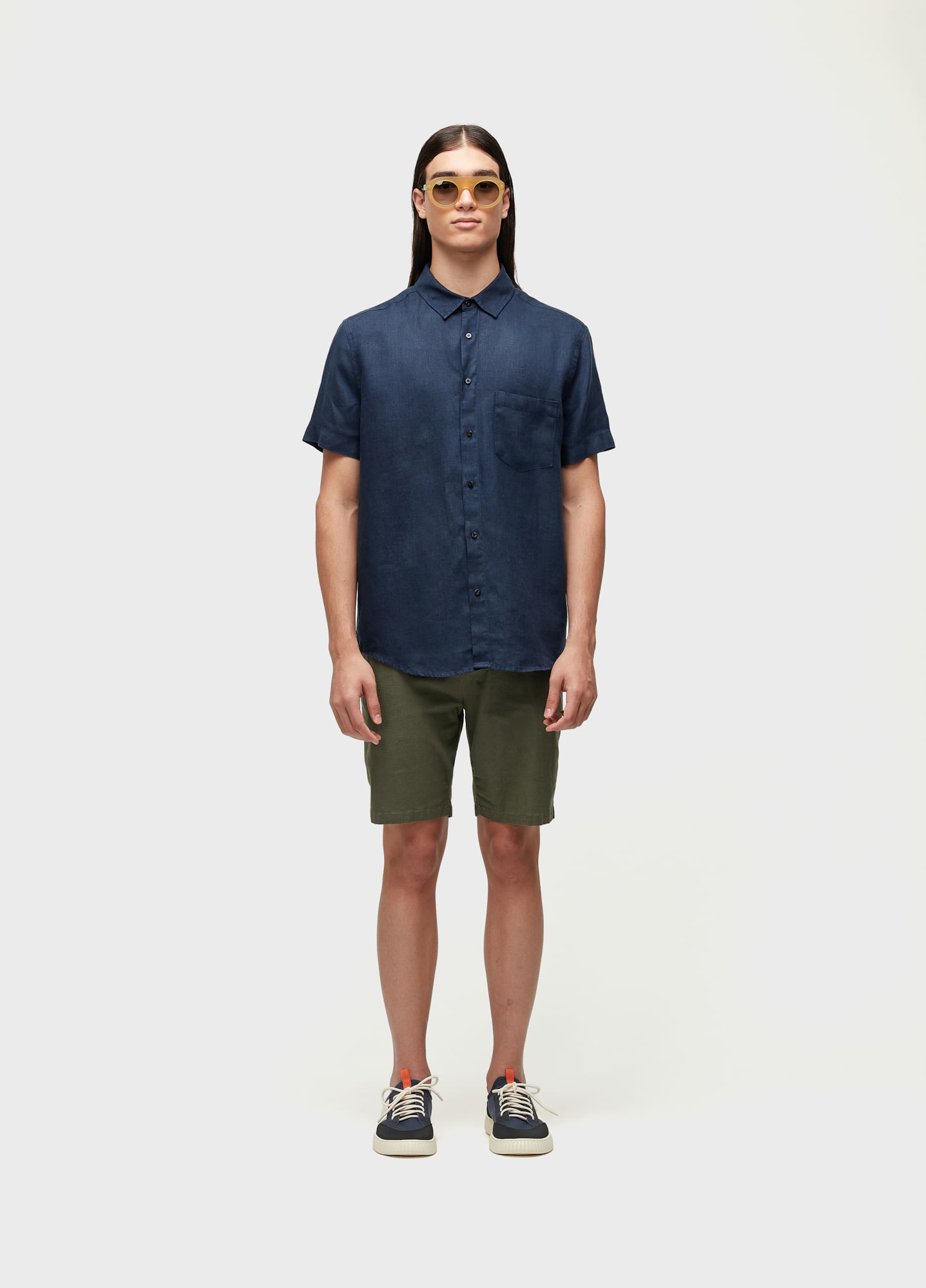 Bermuda alfaiataria basic linen