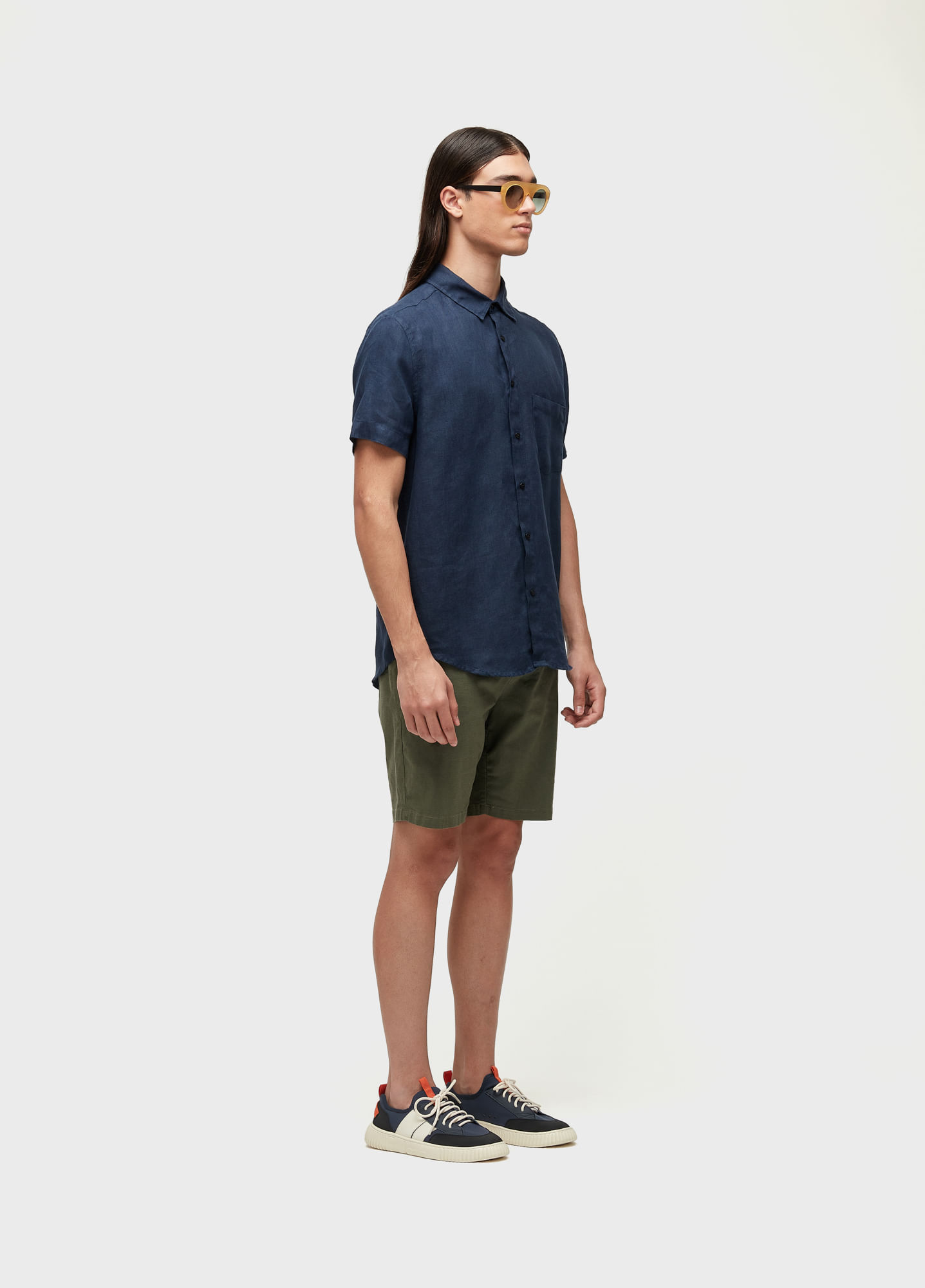 Bermuda alfaiataria basic linen