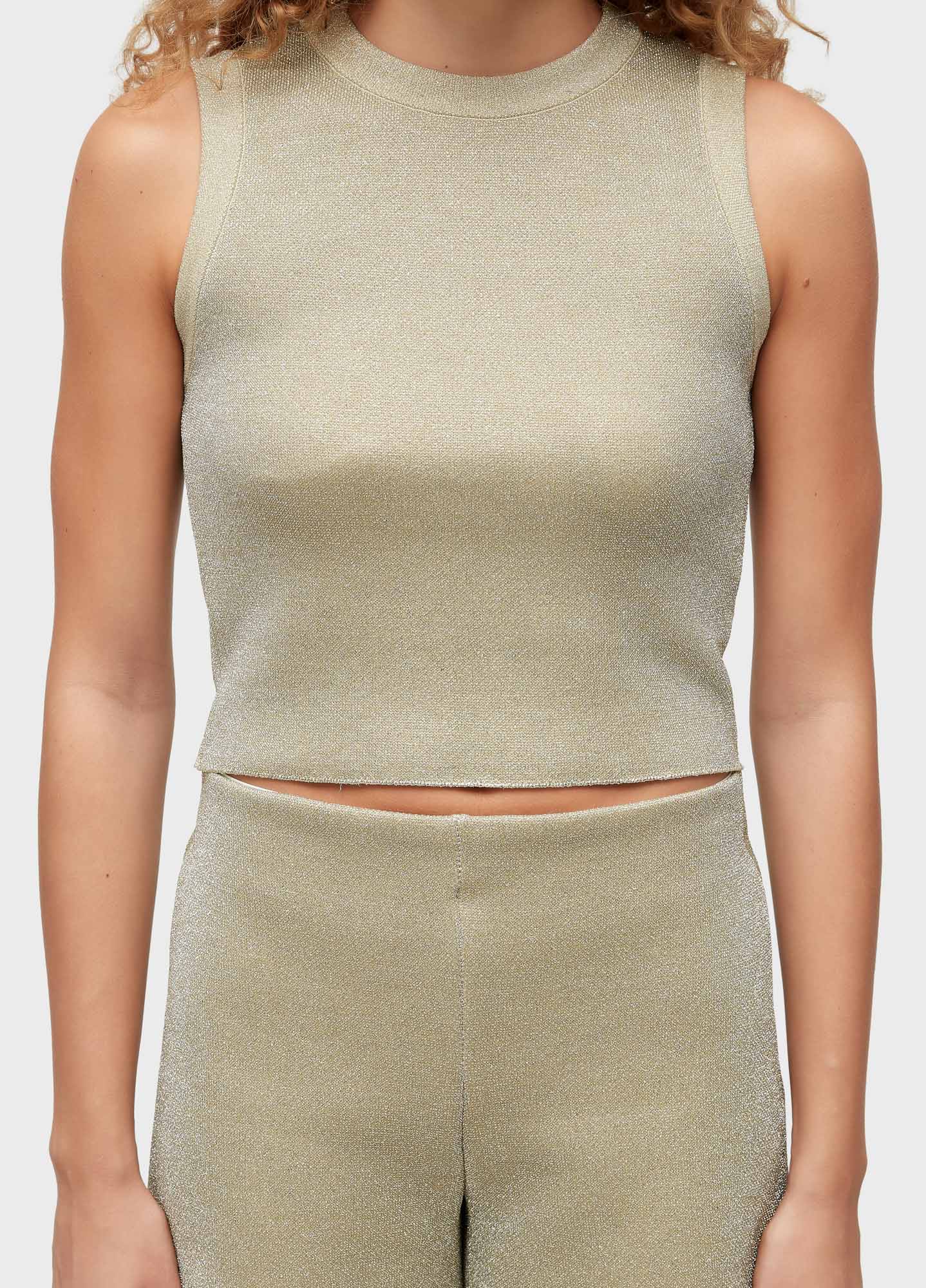 Top cropped tricot lurex