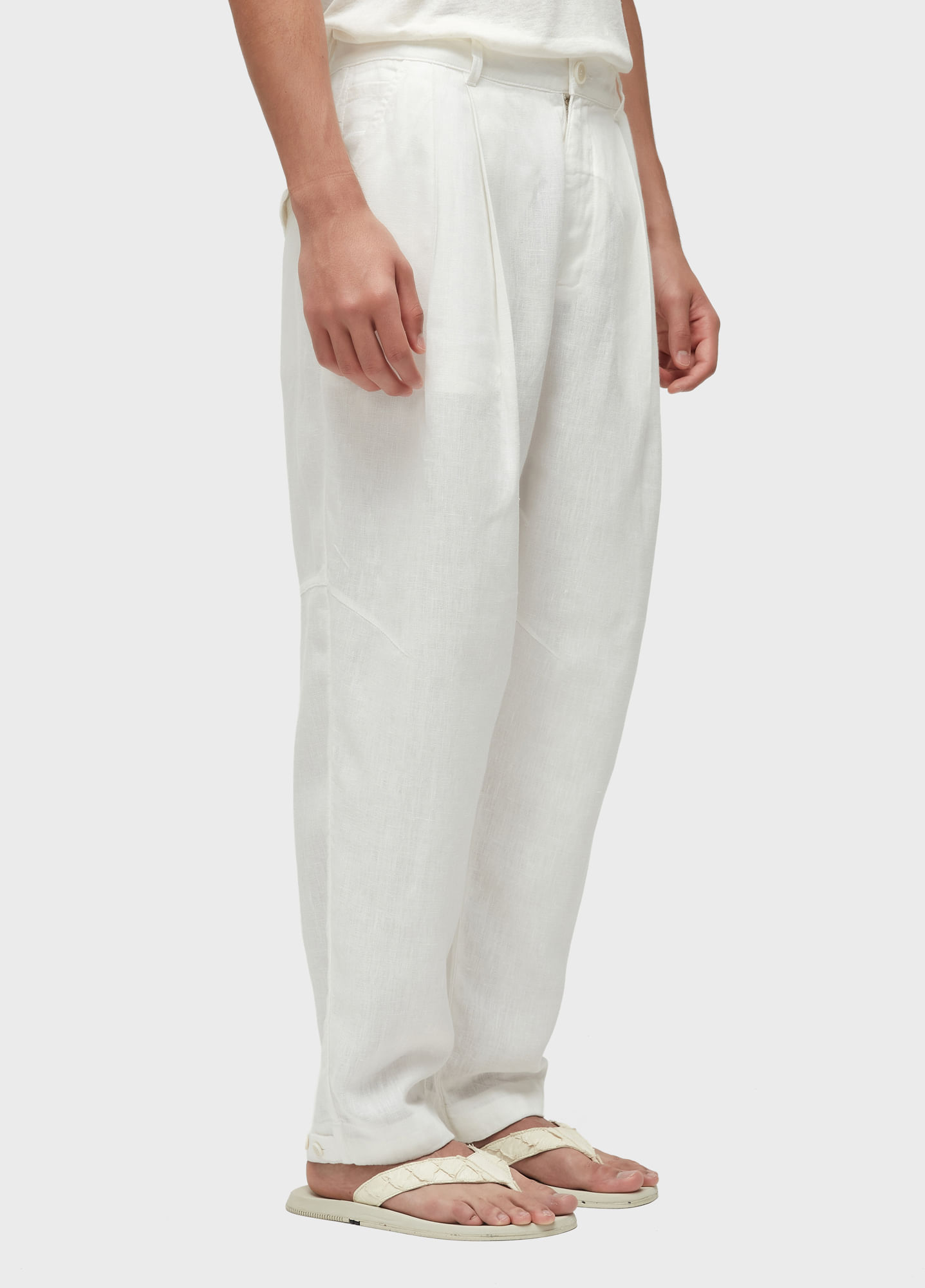 Calça alfaiataria smoking linen