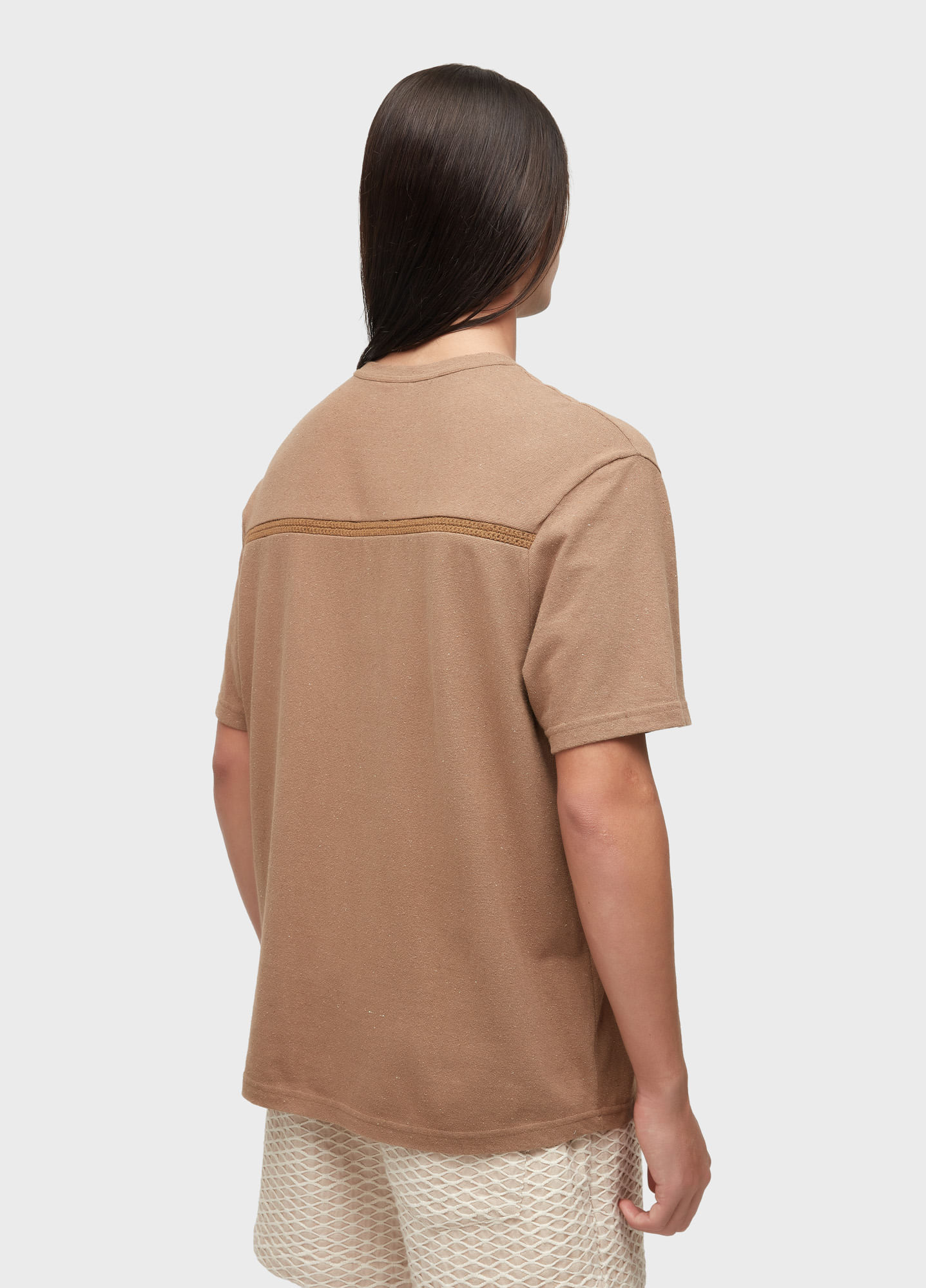 T-shirt over rustic yoke embroidered