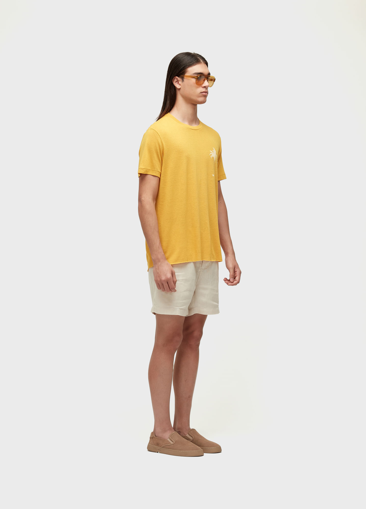 T-shirt palm tree light linen