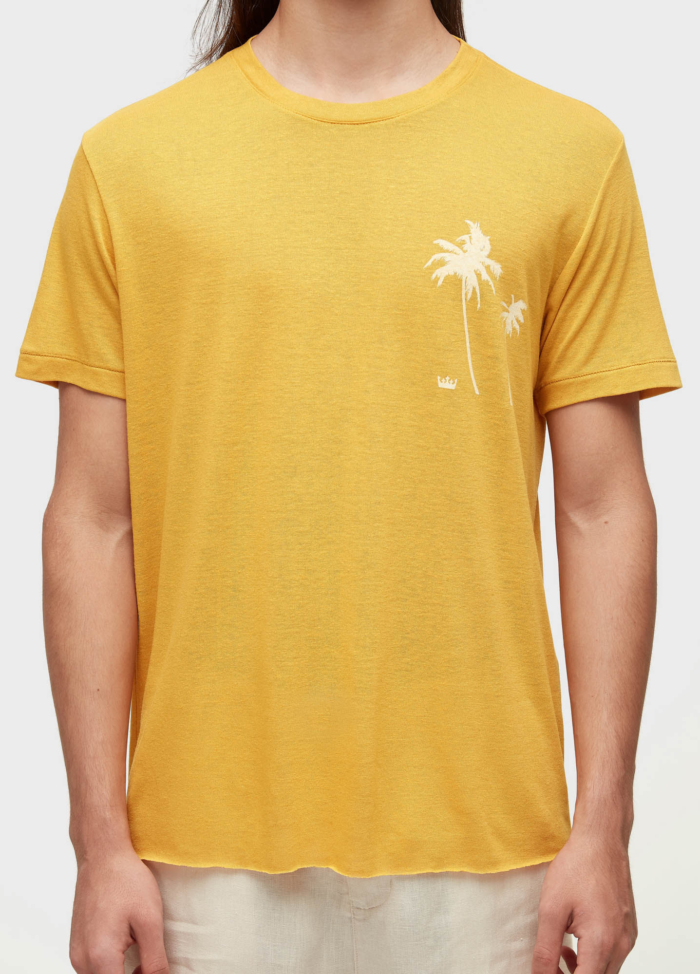 T-shirt palm tree light linen