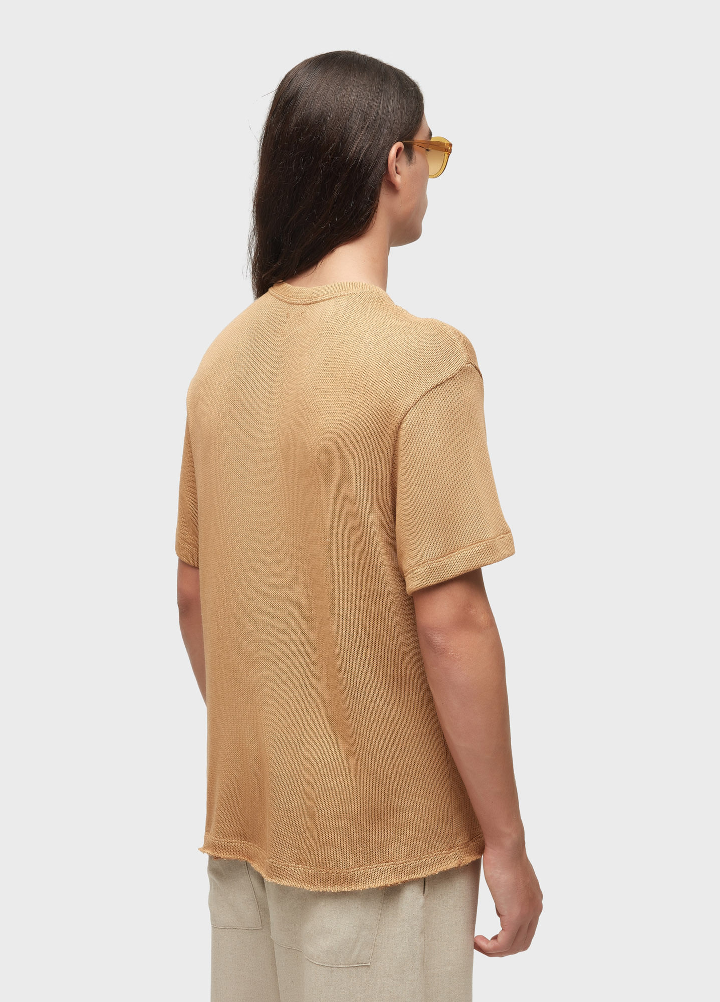 T-shirt over knit rustic