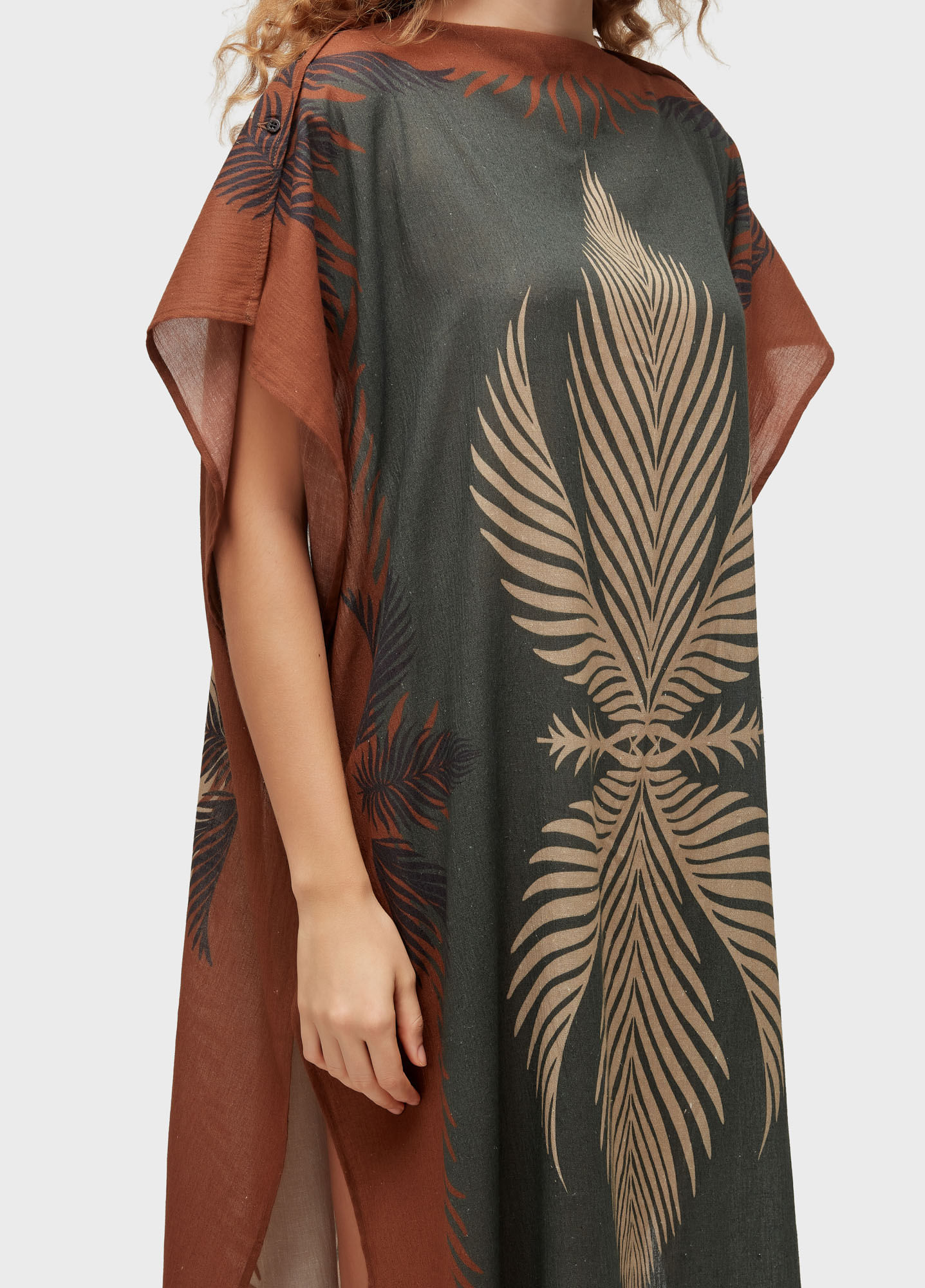 Vestido praia scarf leaf