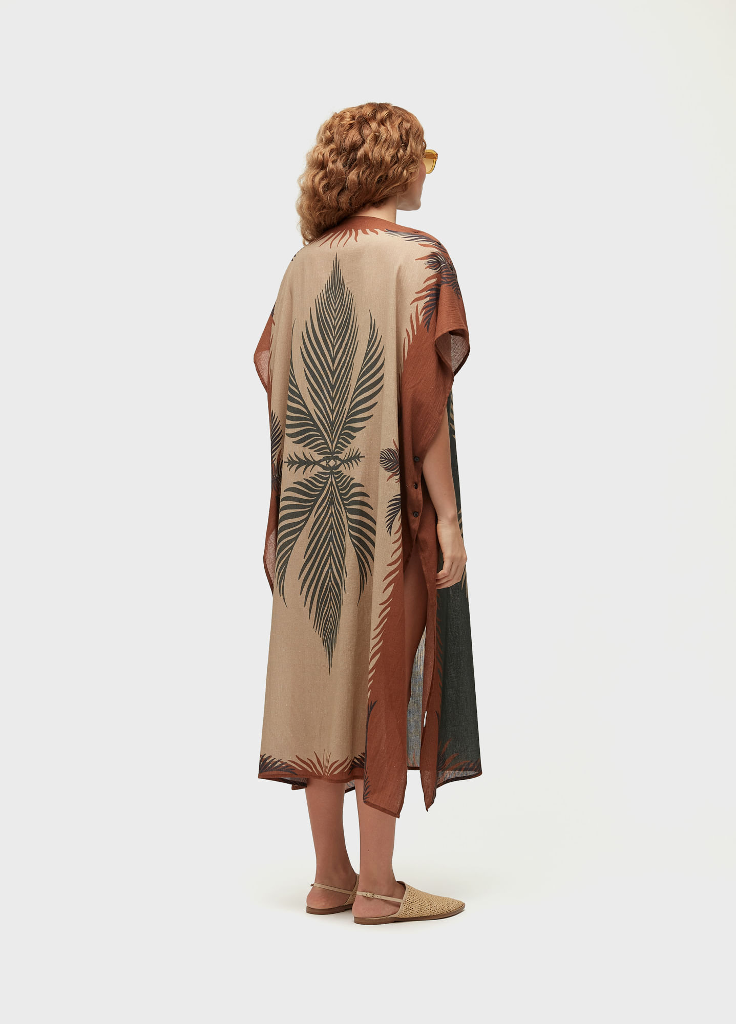 Vestido praia scarf leaf