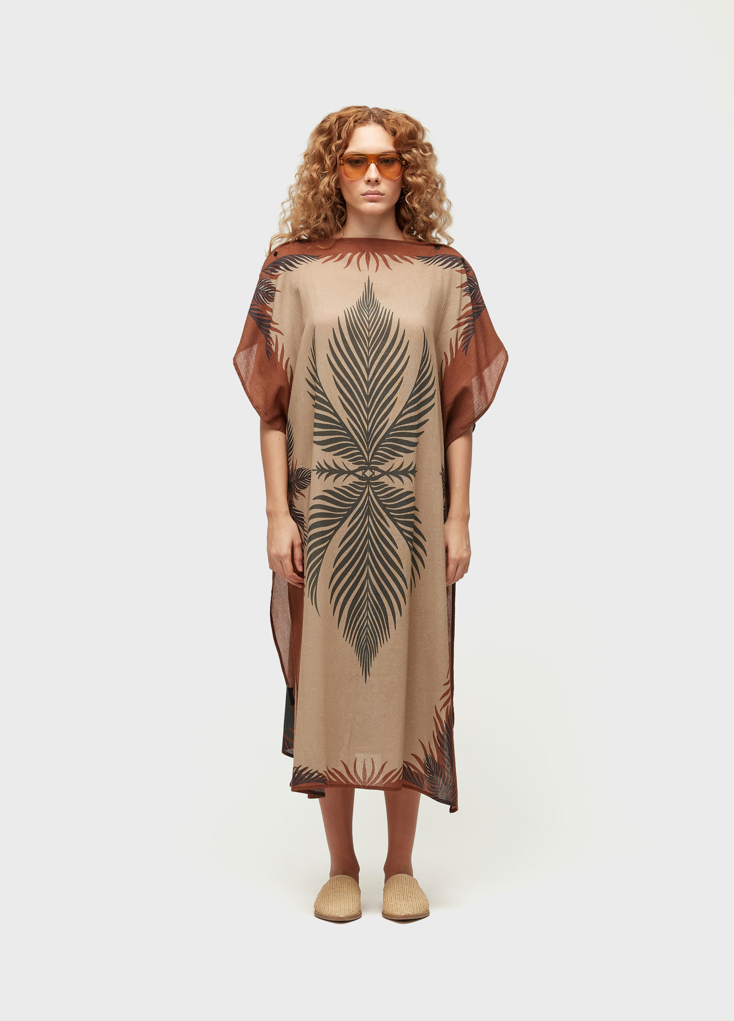 Vestido praia scarf leaf