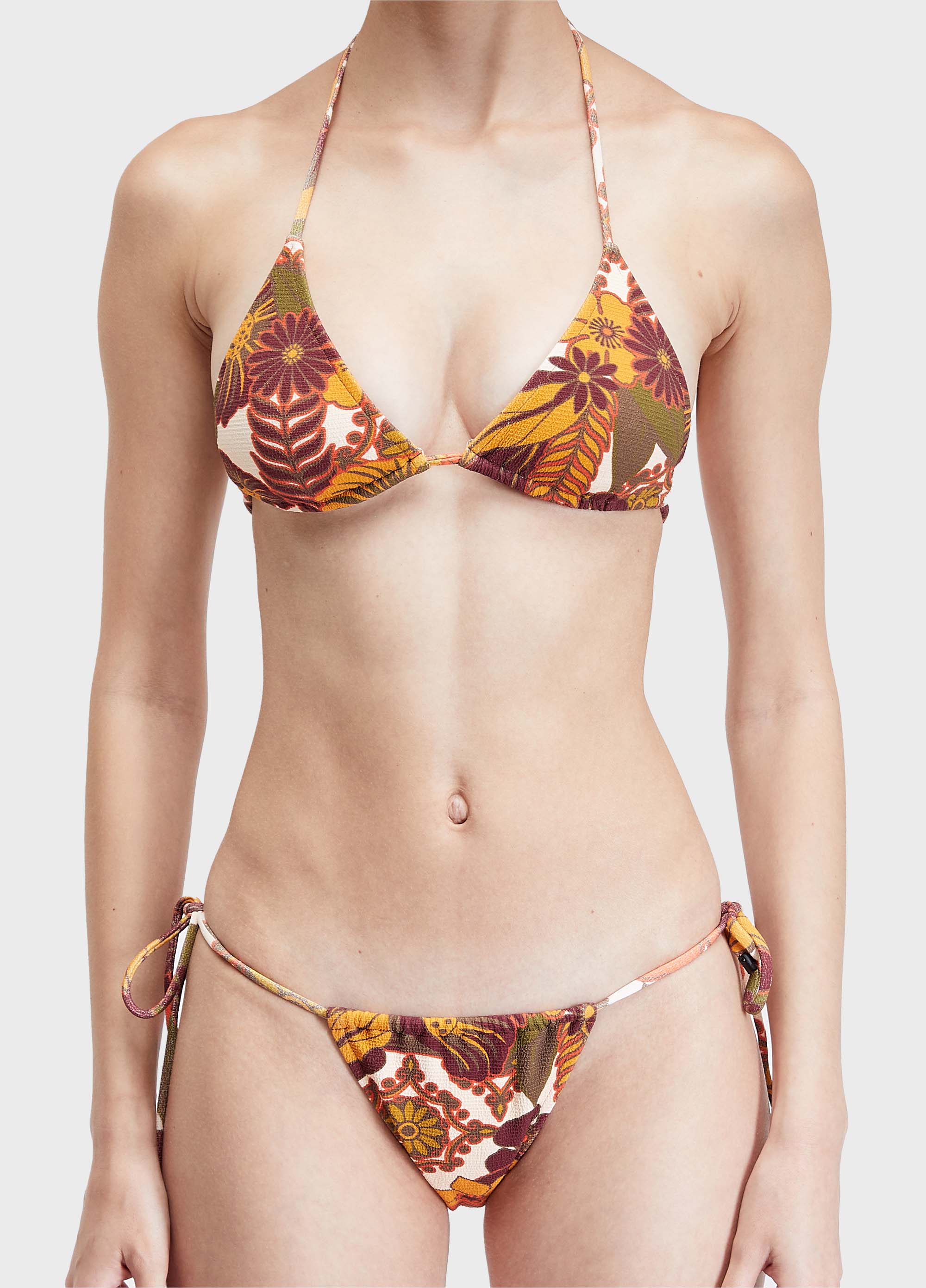 Biquíni lacinho franzido garden party