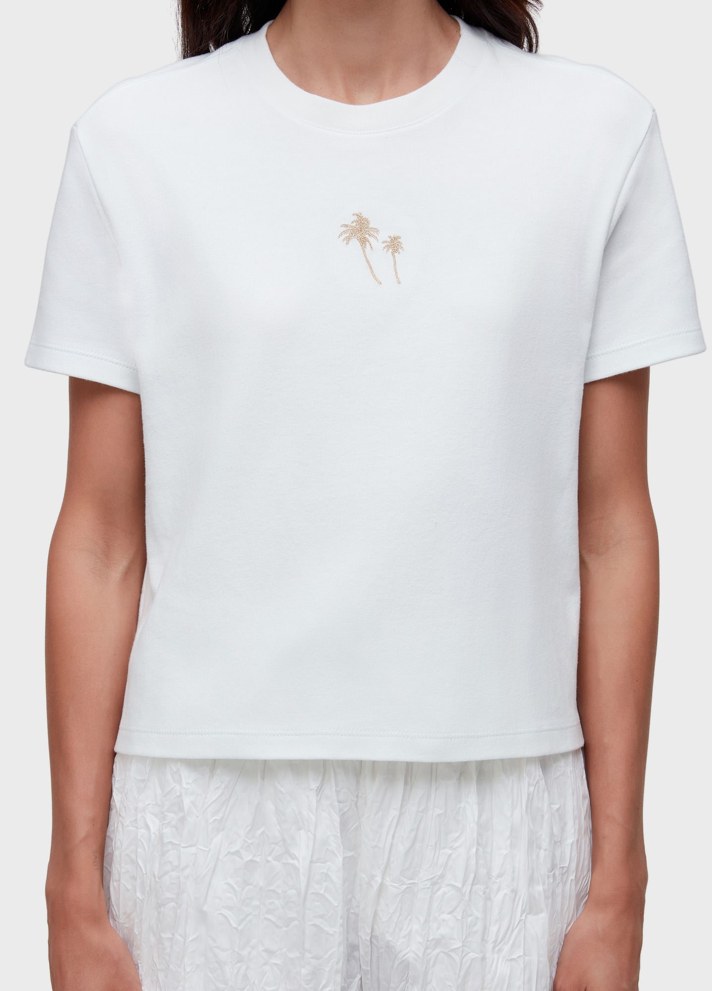 T-shirt bordado coqueiros gold