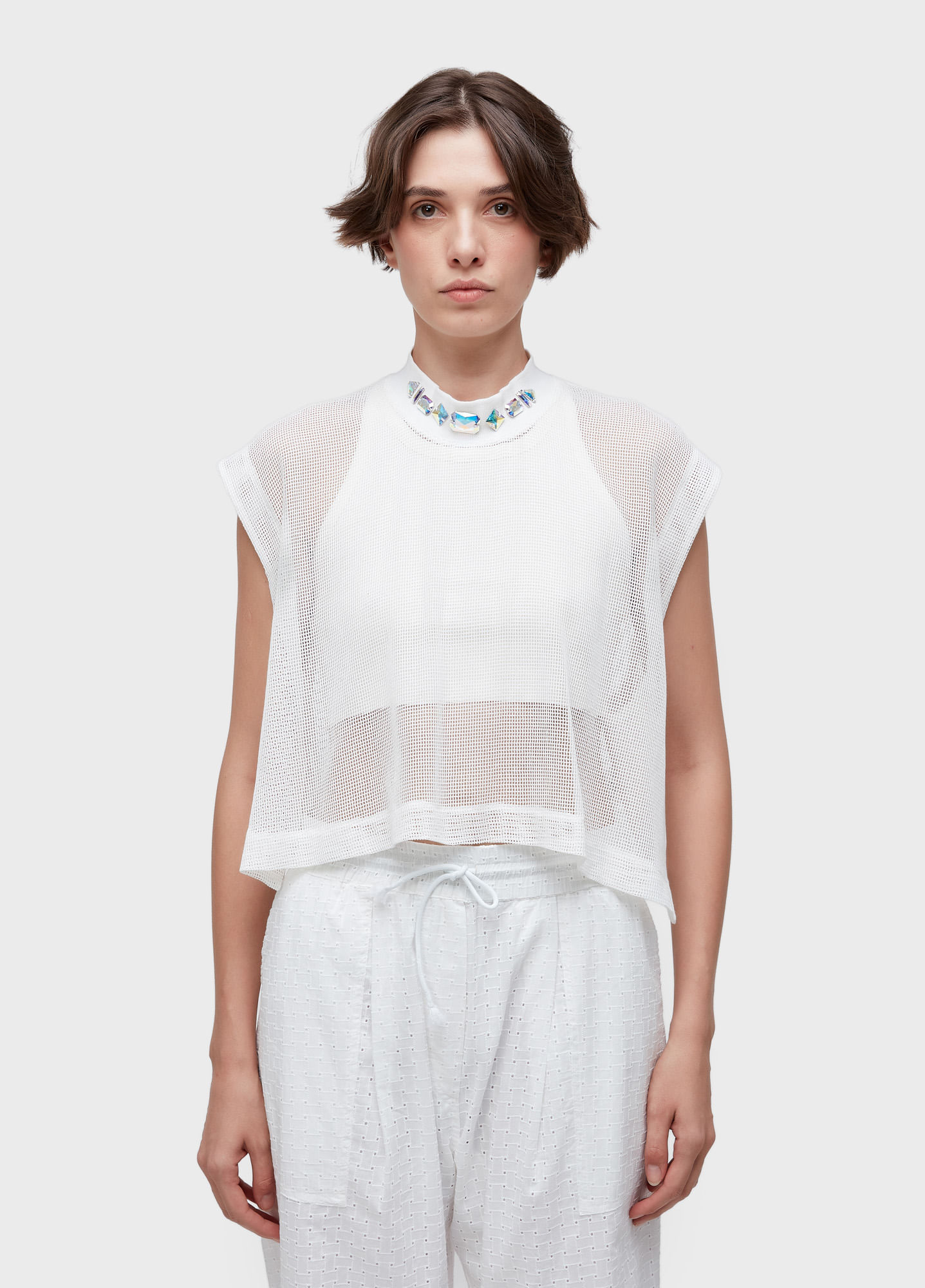 Sleeveless pedras tela