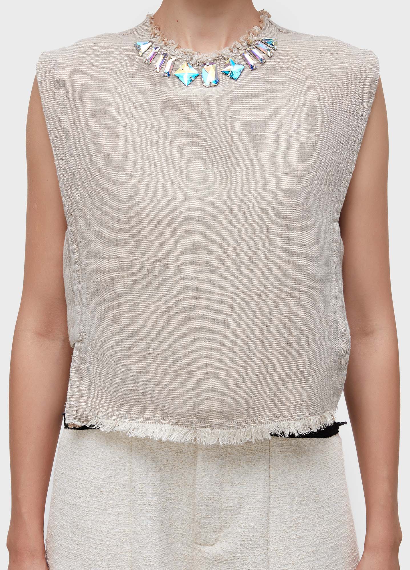 Blusa colete juta cristais