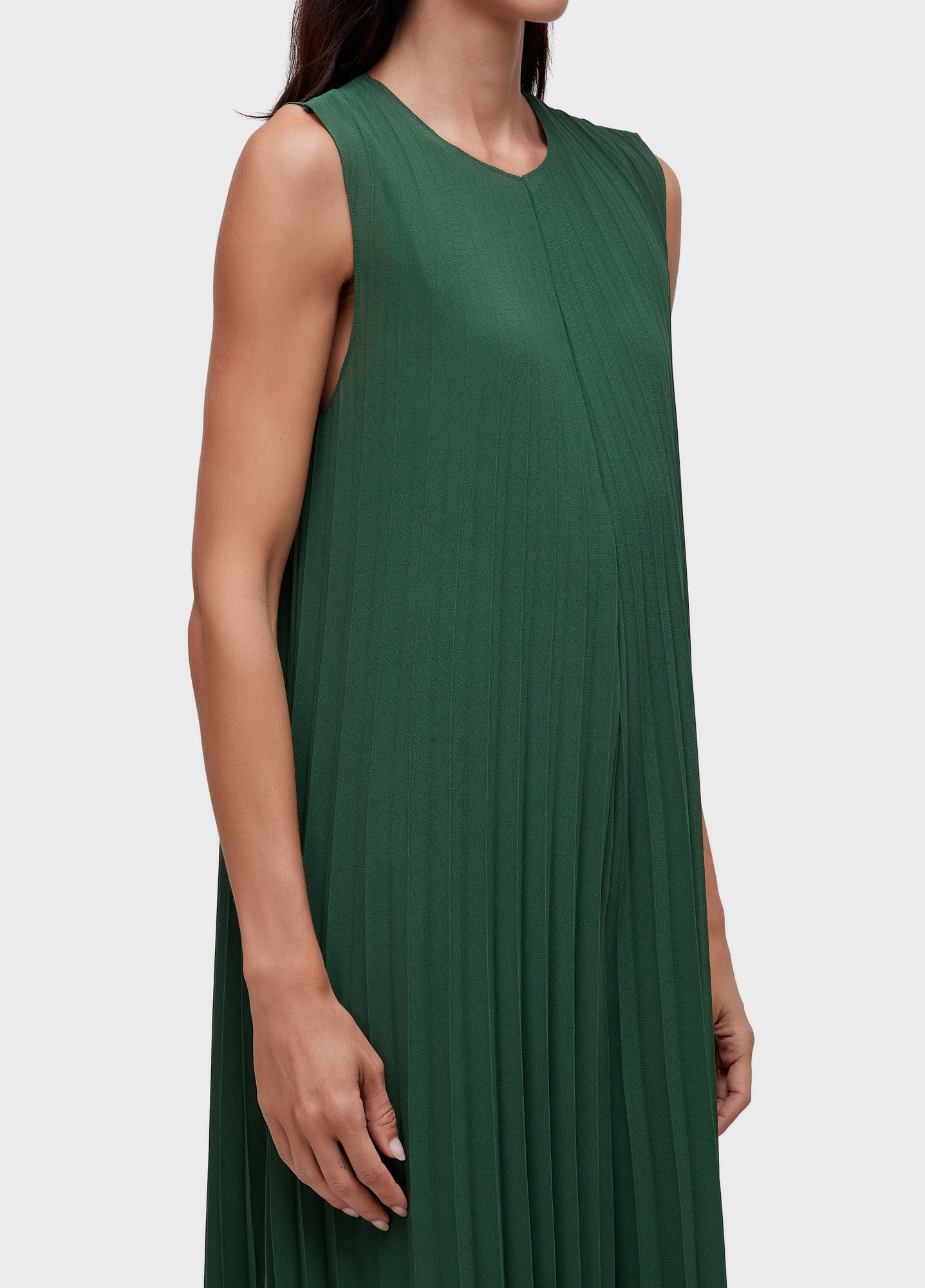 Macacão sleeveless plissado