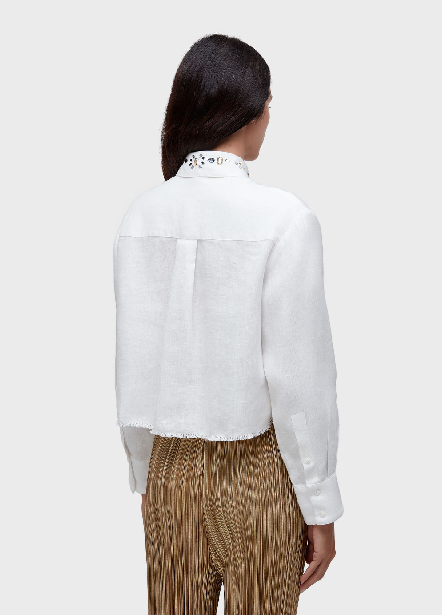 Camisa cropped linen cristais