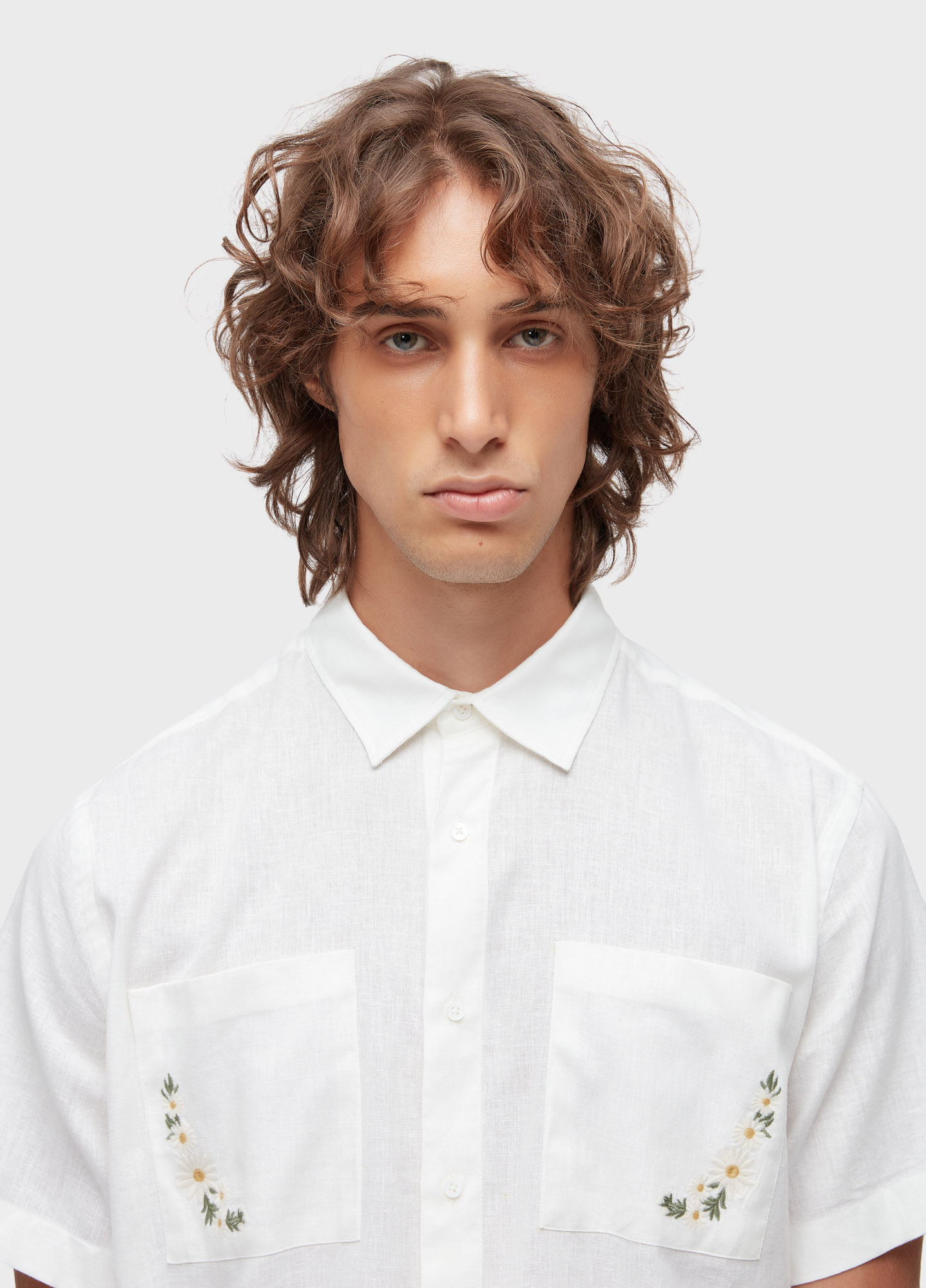 Camisa linen daisy light bordado MC