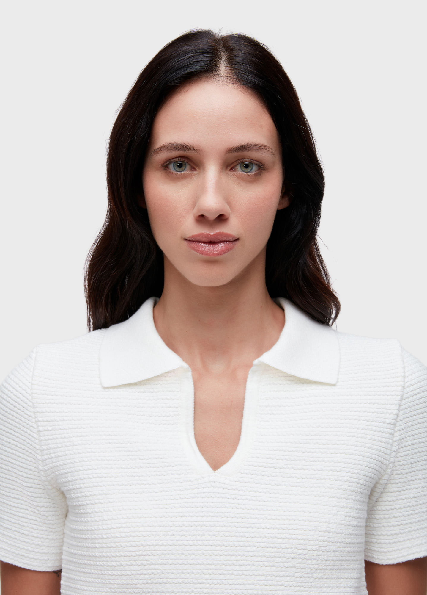 Blusa polo tricot textura