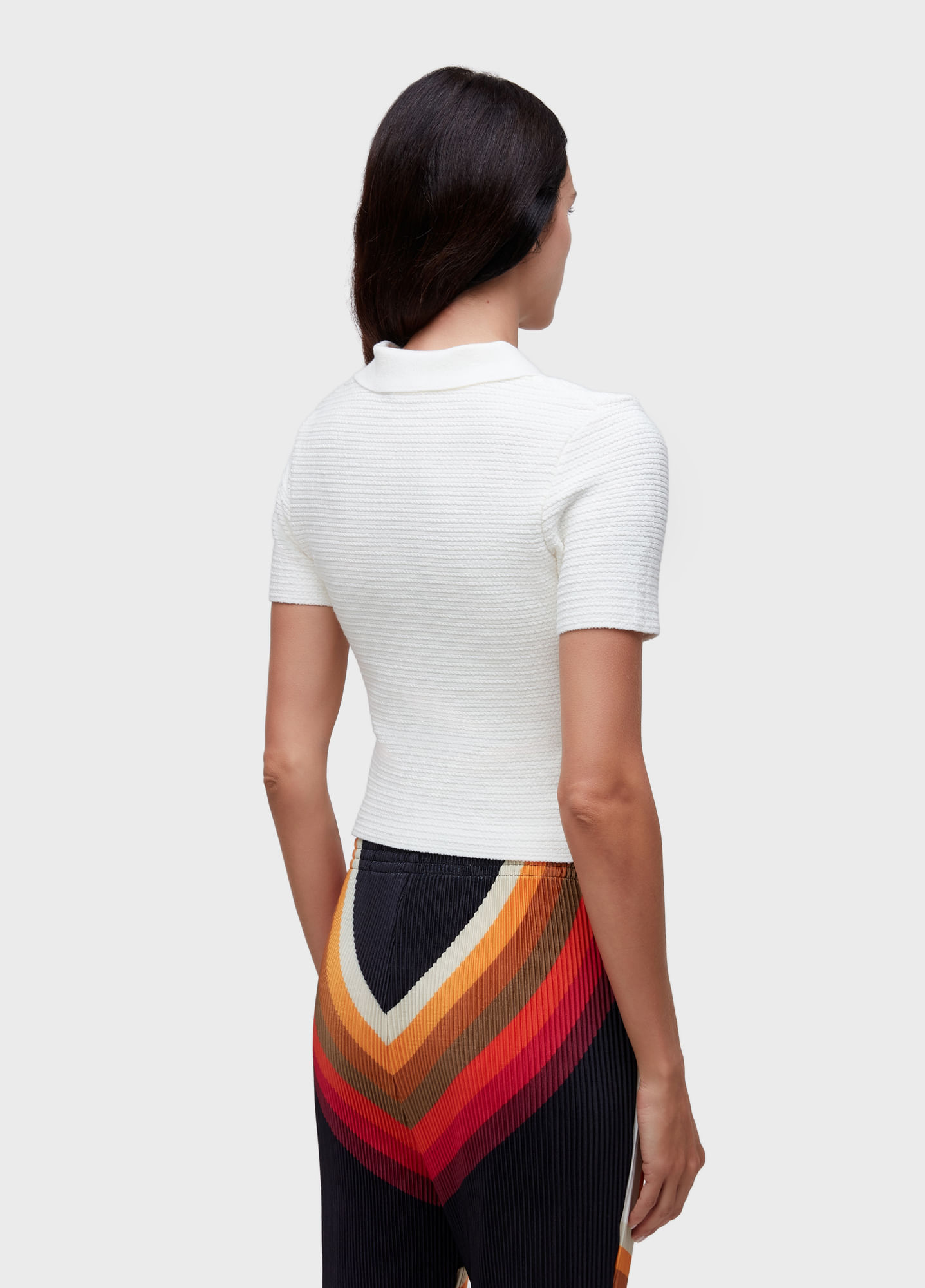 Blusa polo tricot textura