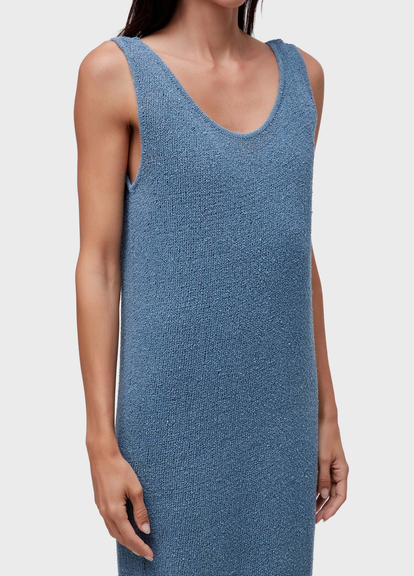 Vestido regata tricot rede